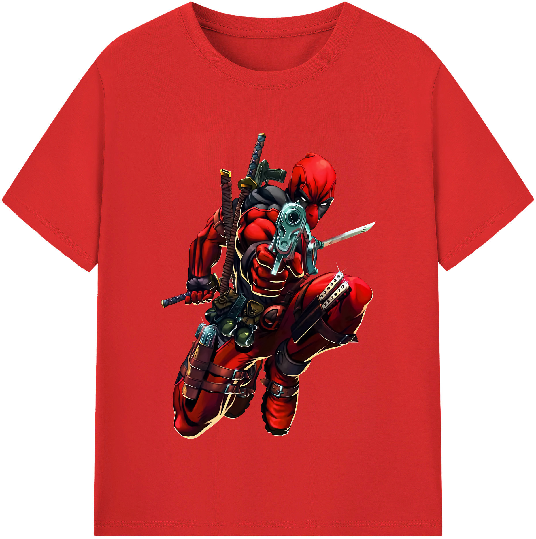 （画像用） Deadpool デッドプール 綿100％半袖Tシャツ（フロントプリント）