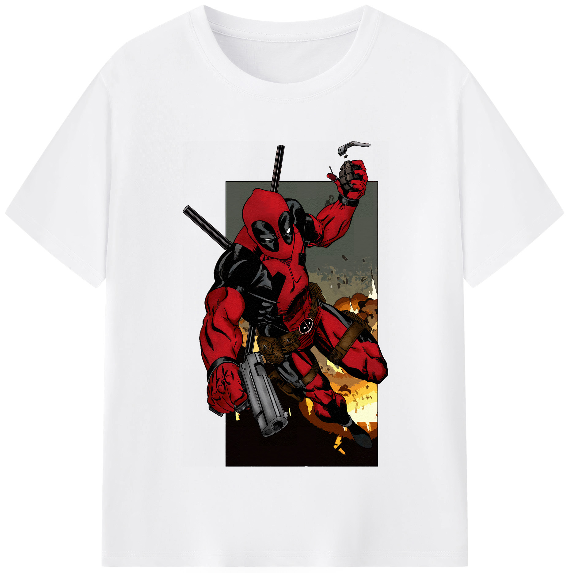 （画像用） Deadpool デッドプール 綿100％半袖Tシャツ（フロントプリント）