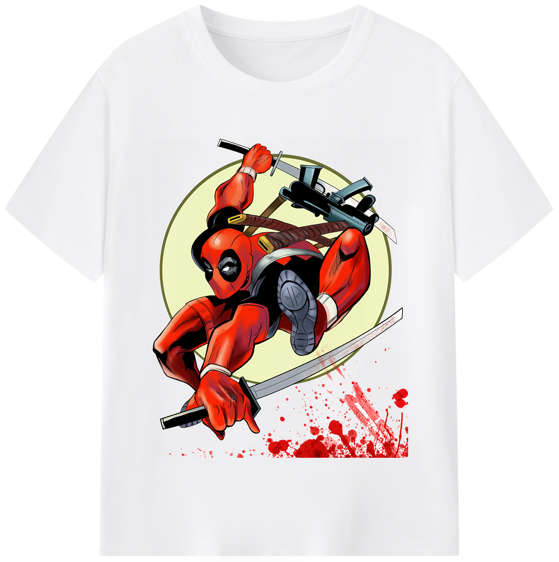（画像用） Deadpool デッドプール 綿100％半袖Tシャツ（フロントプリント）