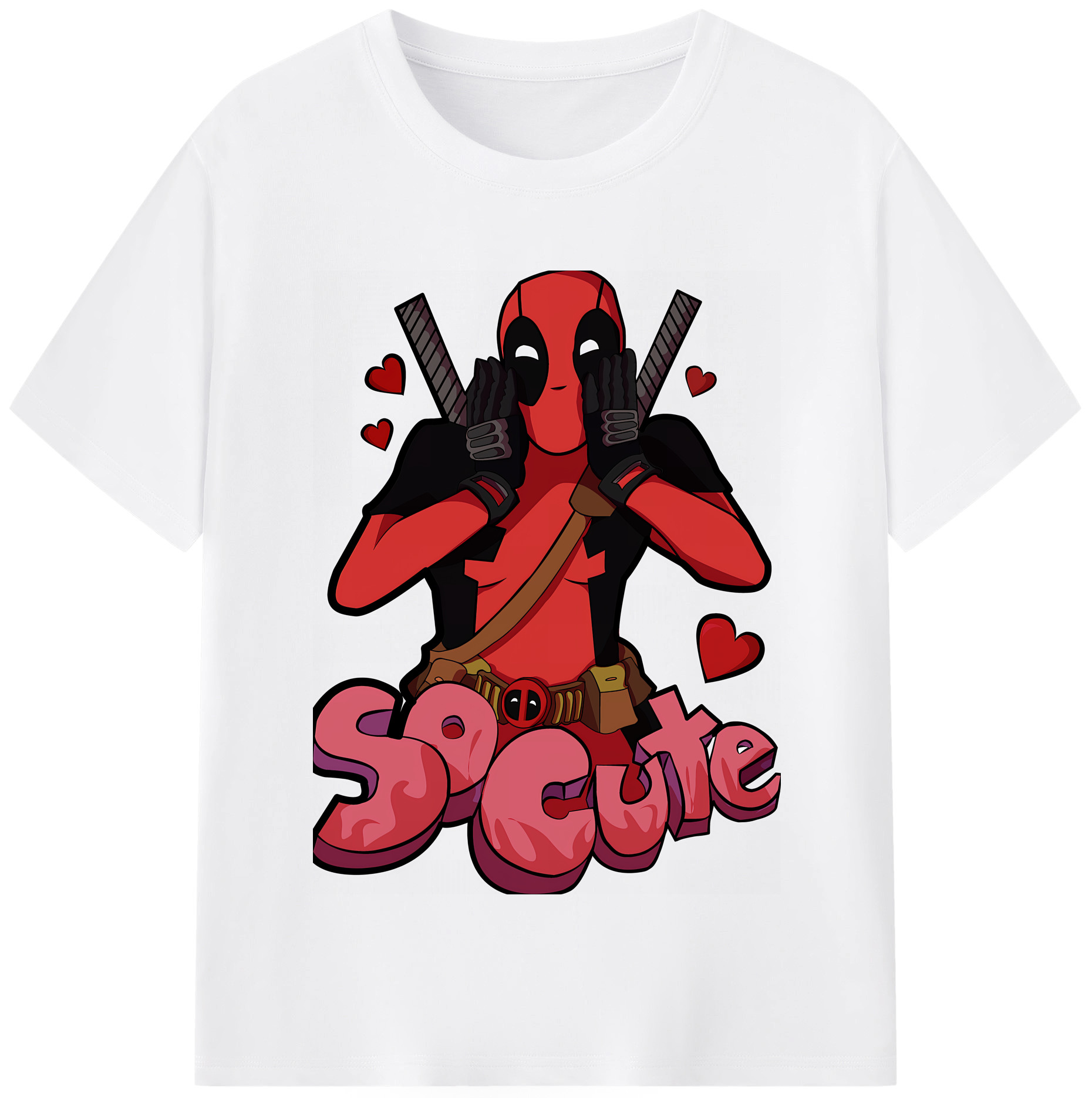 （画像用） Deadpool デッドプール 綿100％半袖Tシャツ（フロントプリント）