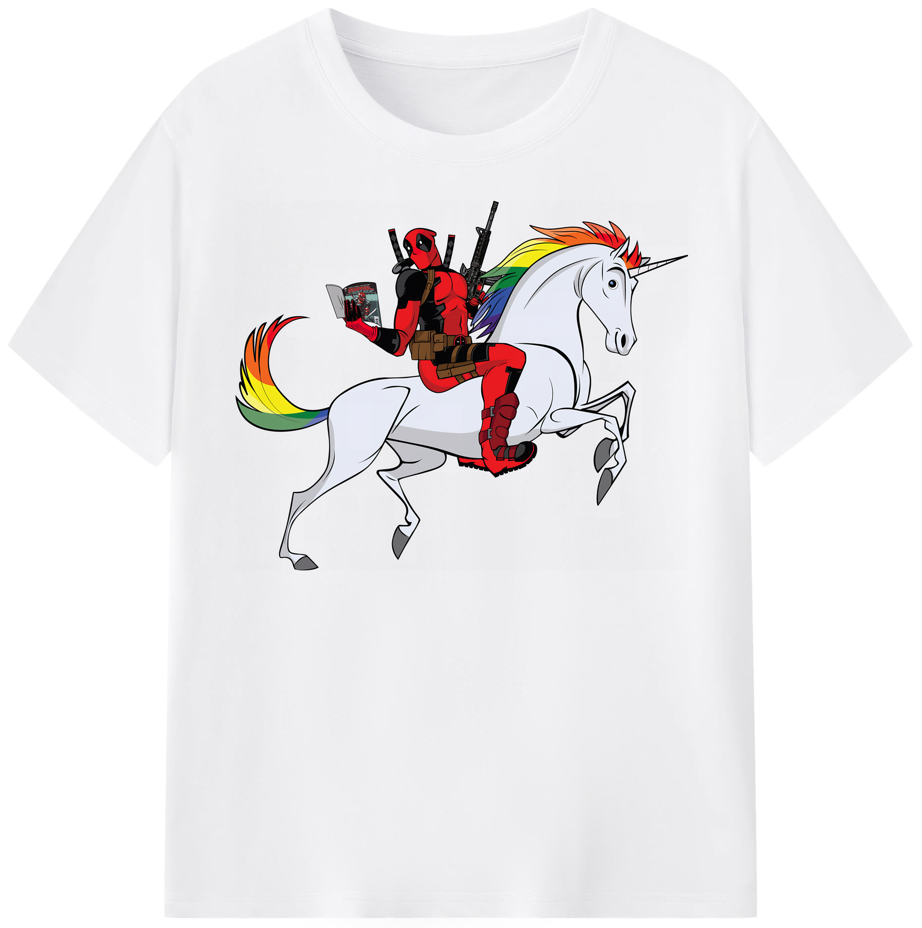 （画像用） Deadpool デッドプール 綿100％半袖Tシャツ（フロントプリント）