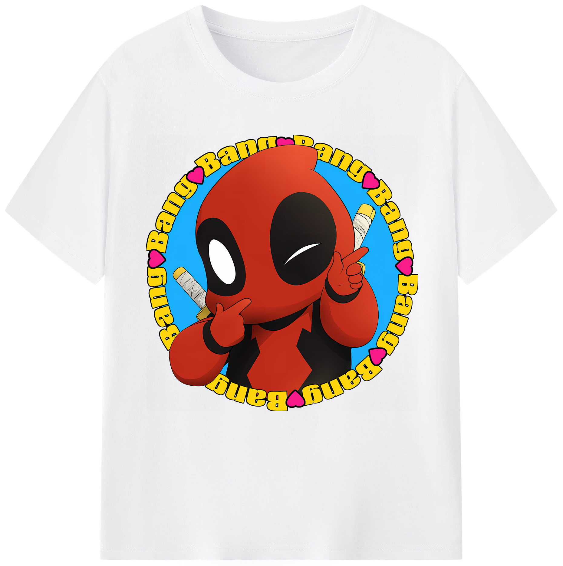 （画像用） Deadpool デッドプール 綿100％半袖Tシャツ（フロントプリント）