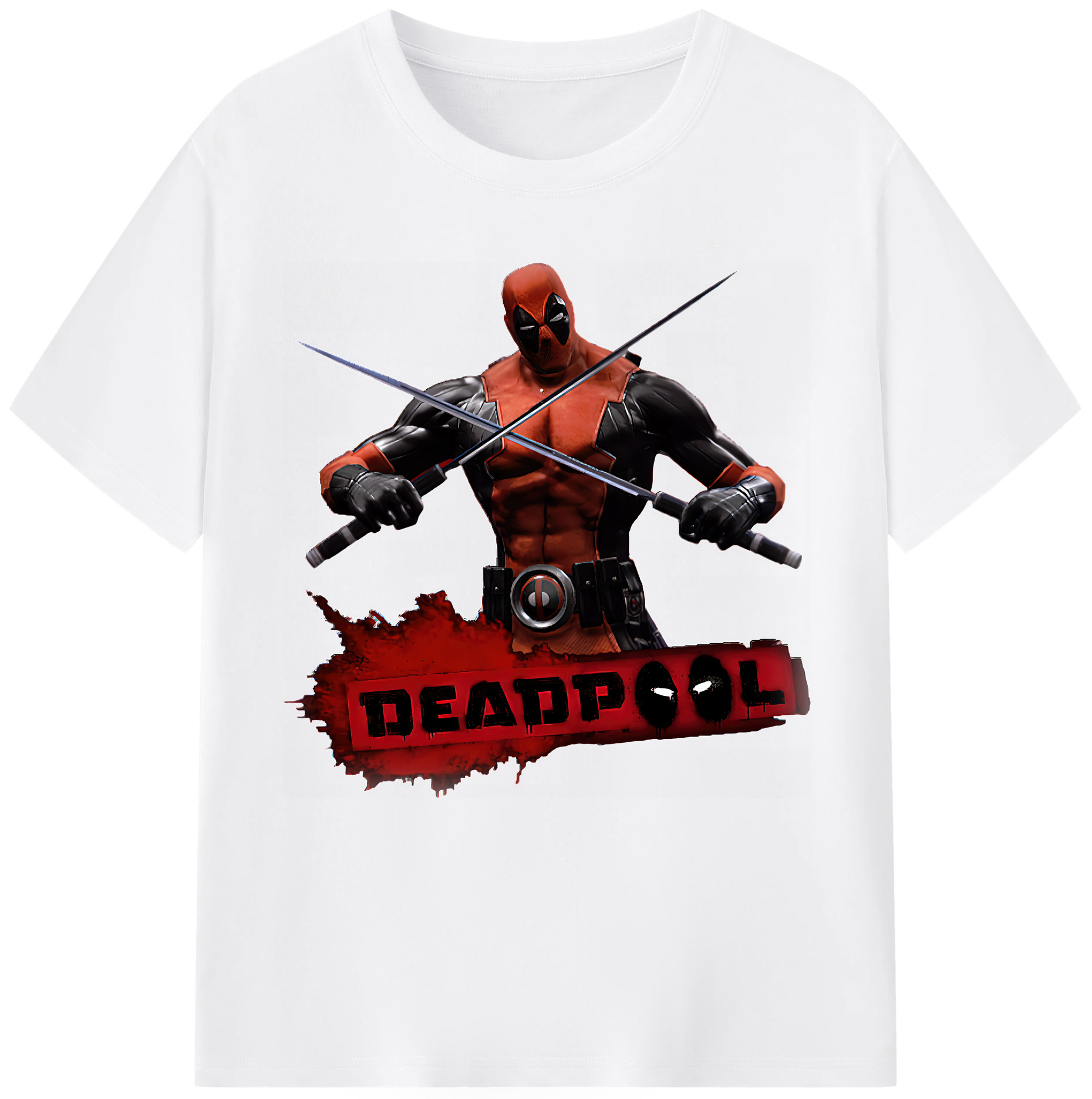 （画像用） Deadpool デッドプール 綿100％半袖Tシャツ（フロントプリント）