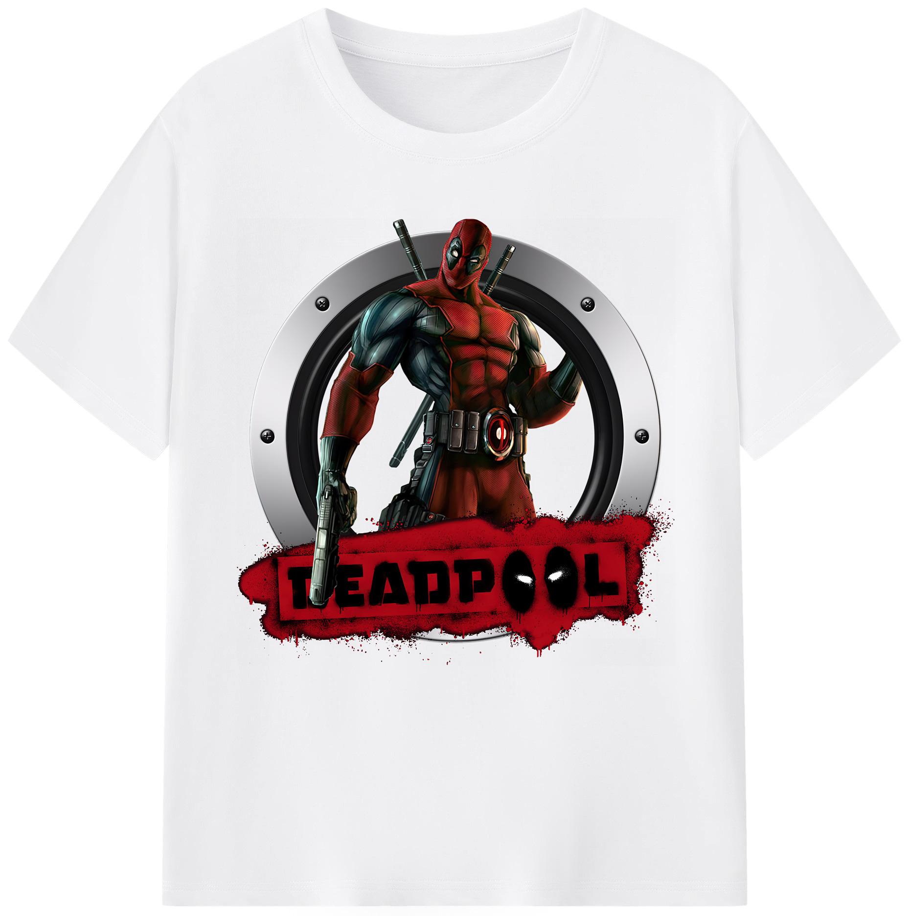 （画像用） Deadpool デッドプール 綿100％半袖Tシャツ（フロントプリント）