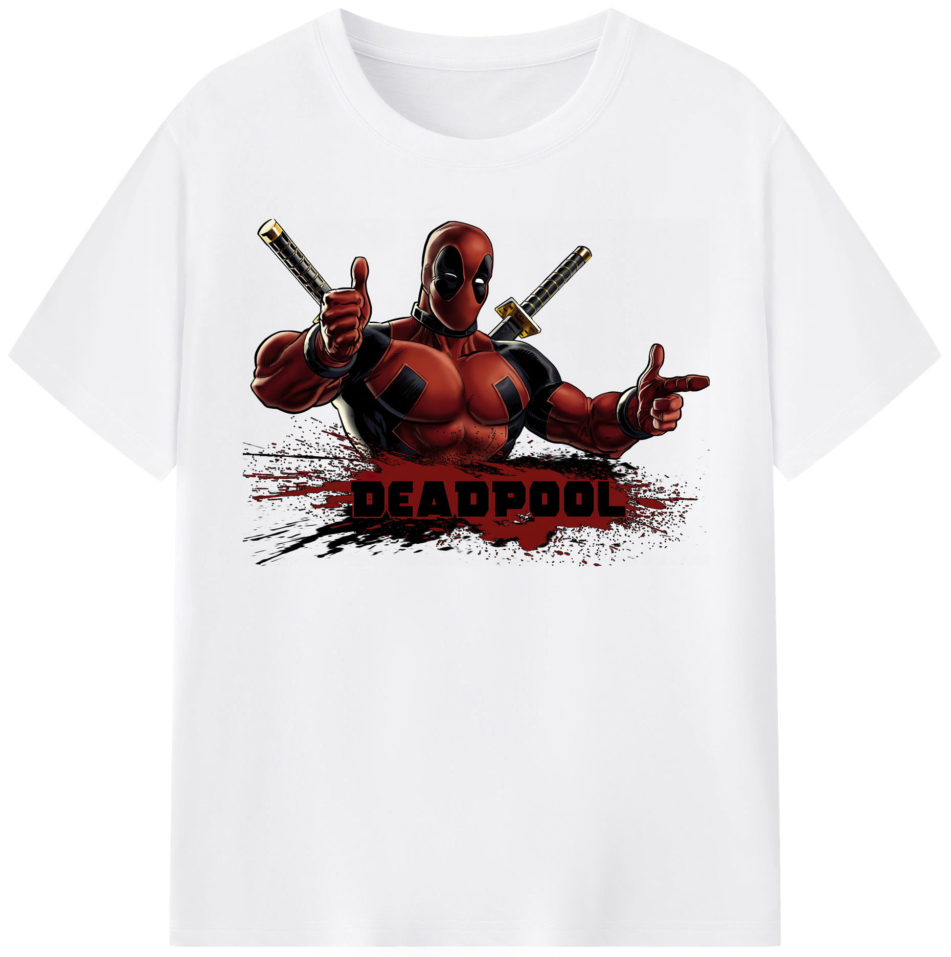 （画像用） Deadpool デッドプール 綿100％半袖Tシャツ（フロントプリント）