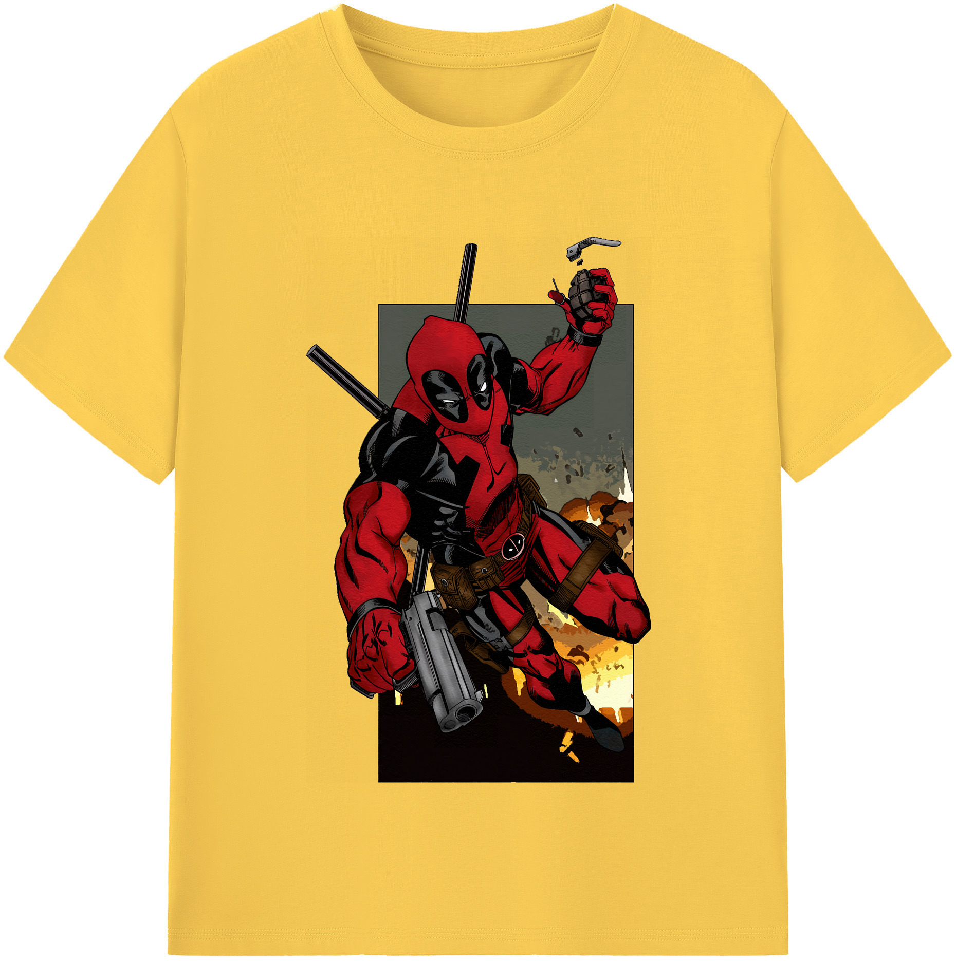 （画像用） Deadpool デッドプール 綿100％半袖Tシャツ（フロントプリント）