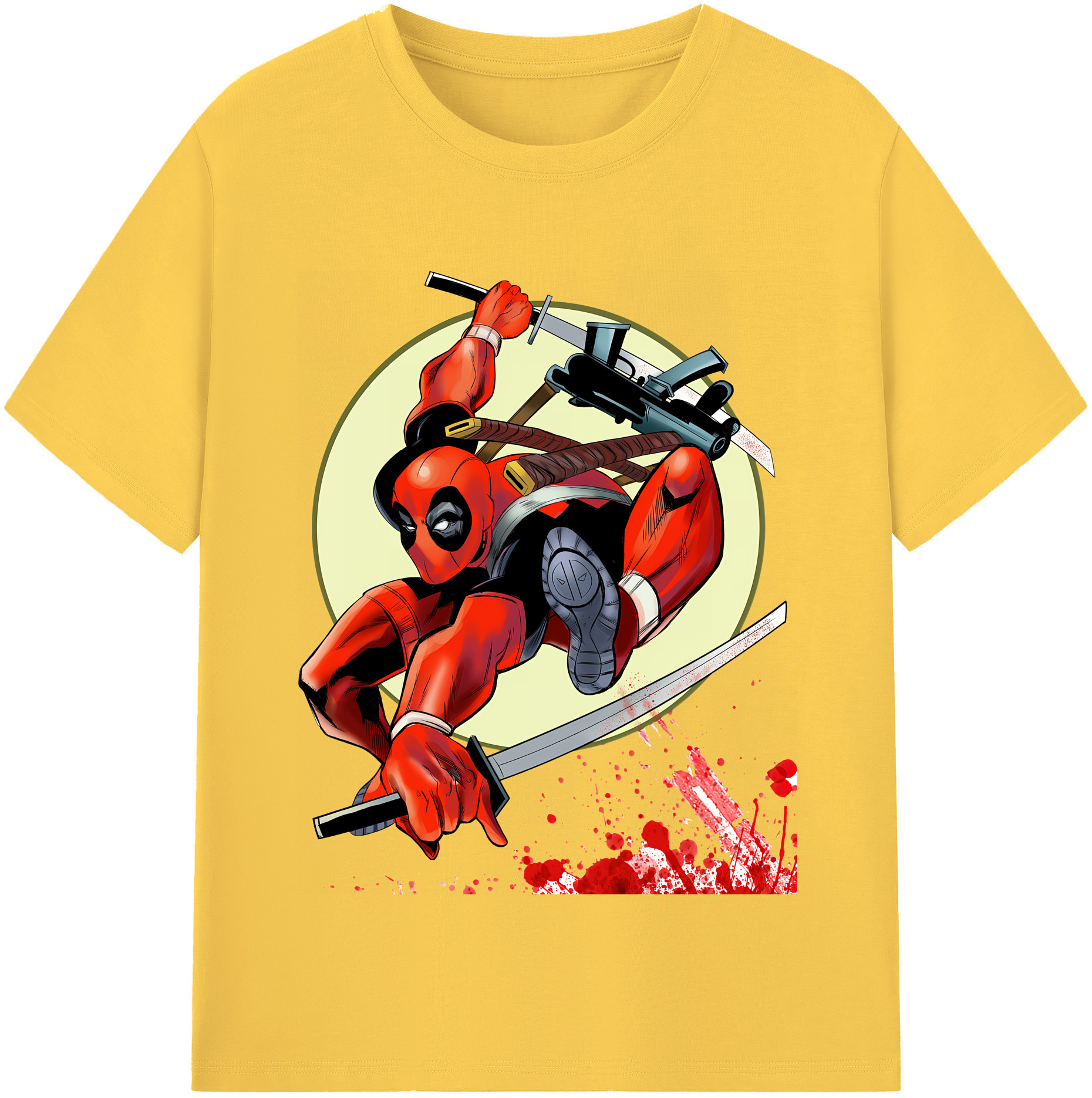 （画像用） Deadpool デッドプール 綿100％半袖Tシャツ（フロントプリント）