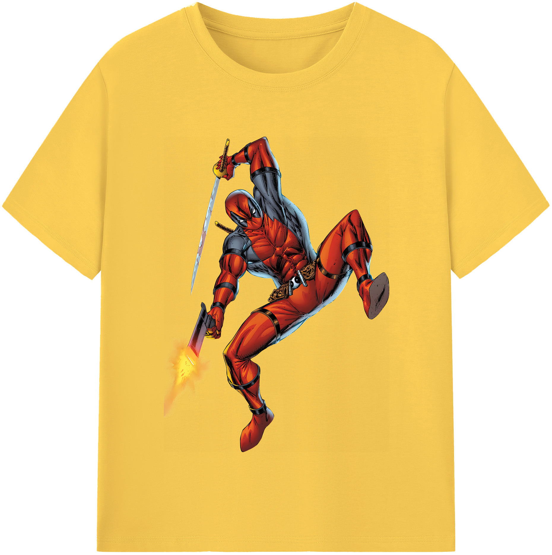 （画像用） Deadpool デッドプール 綿100％半袖Tシャツ（フロントプリント）