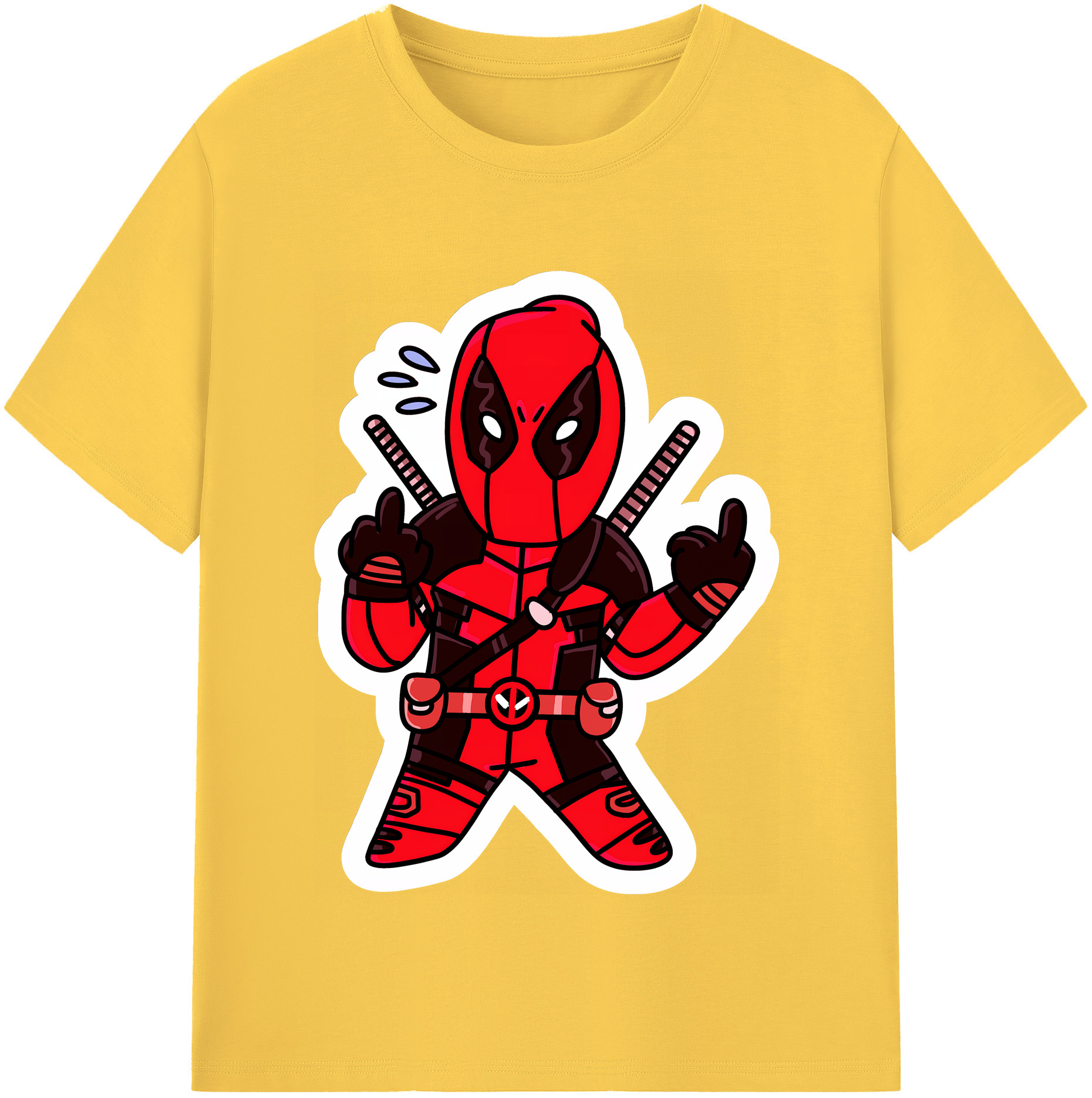 （画像用） Deadpool デッドプール 綿100％半袖Tシャツ（フロントプリント）