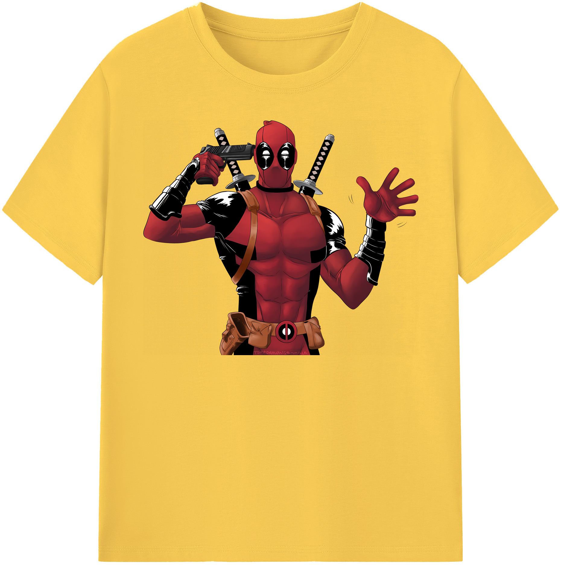 （画像用） Deadpool デッドプール 綿100％半袖Tシャツ（フロントプリント）