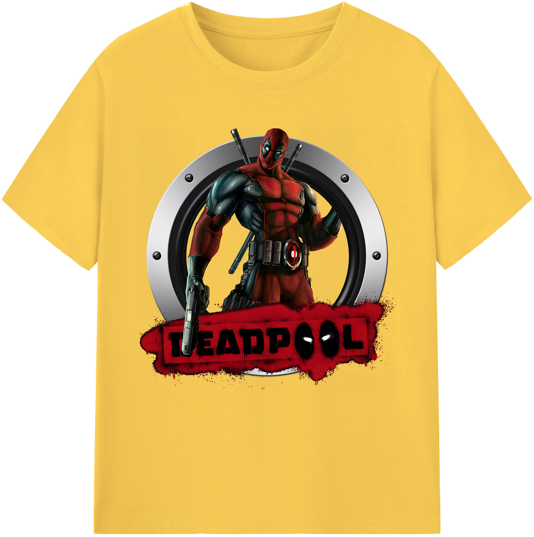 （画像用） Deadpool デッドプール 綿100％半袖Tシャツ（フロントプリント）