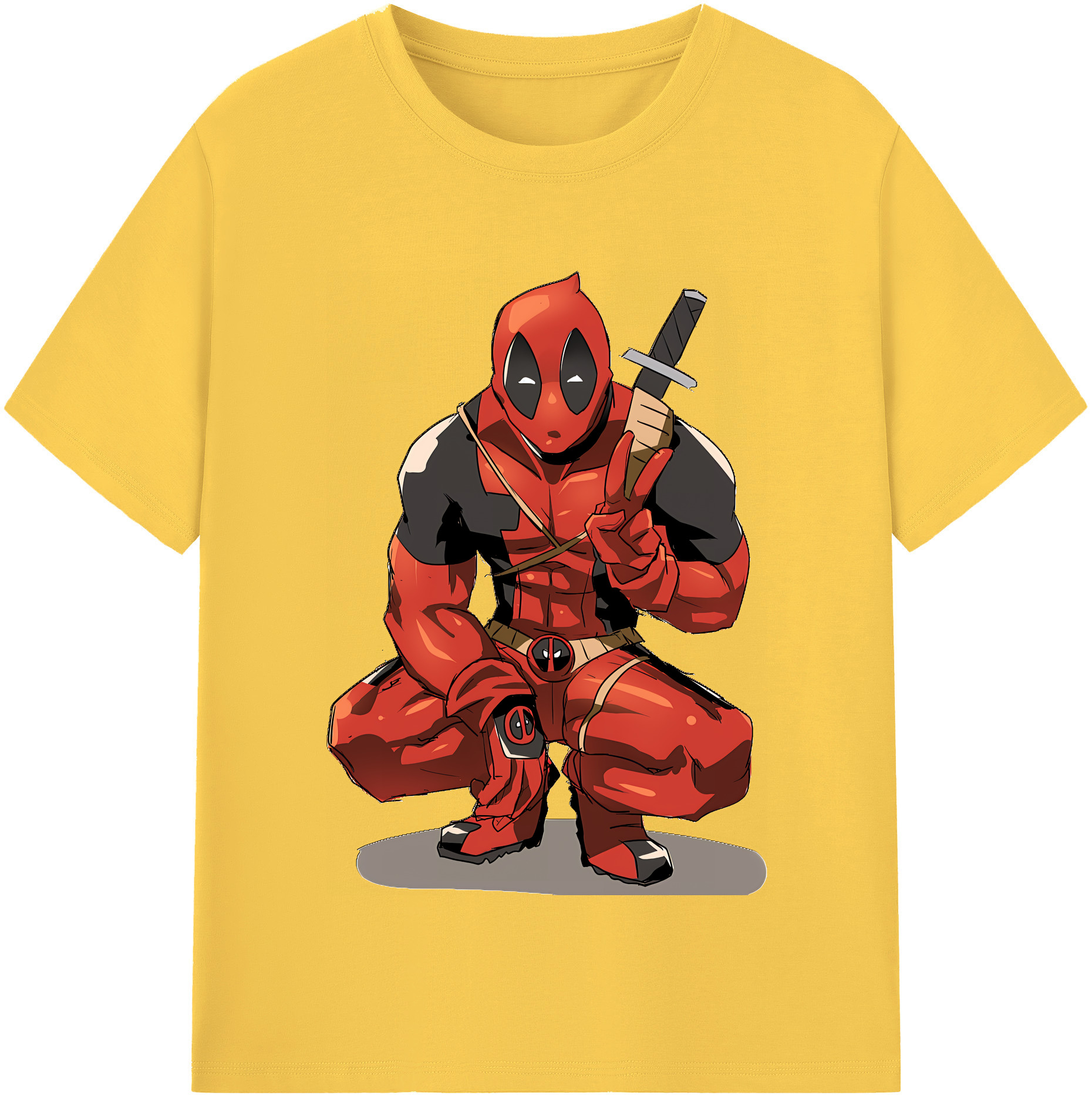 （画像用） Deadpool デッドプール 綿100％半袖Tシャツ（フロントプリント）