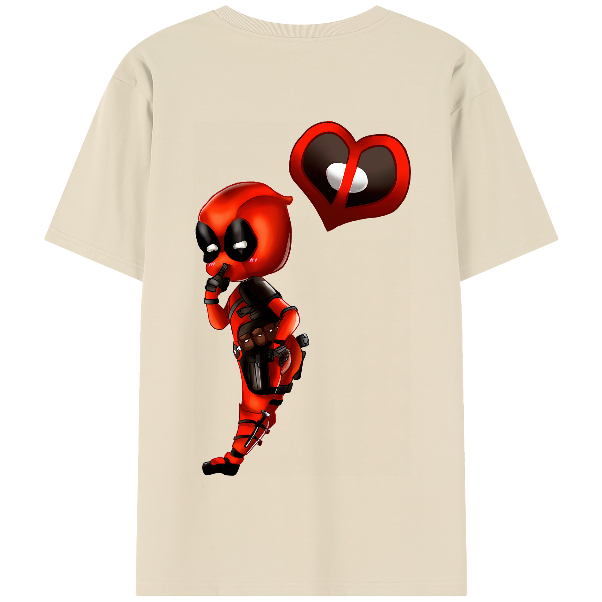 （画像用） Deadpool デッドプール 綿100％半袖Tシャツ（背面プリント）