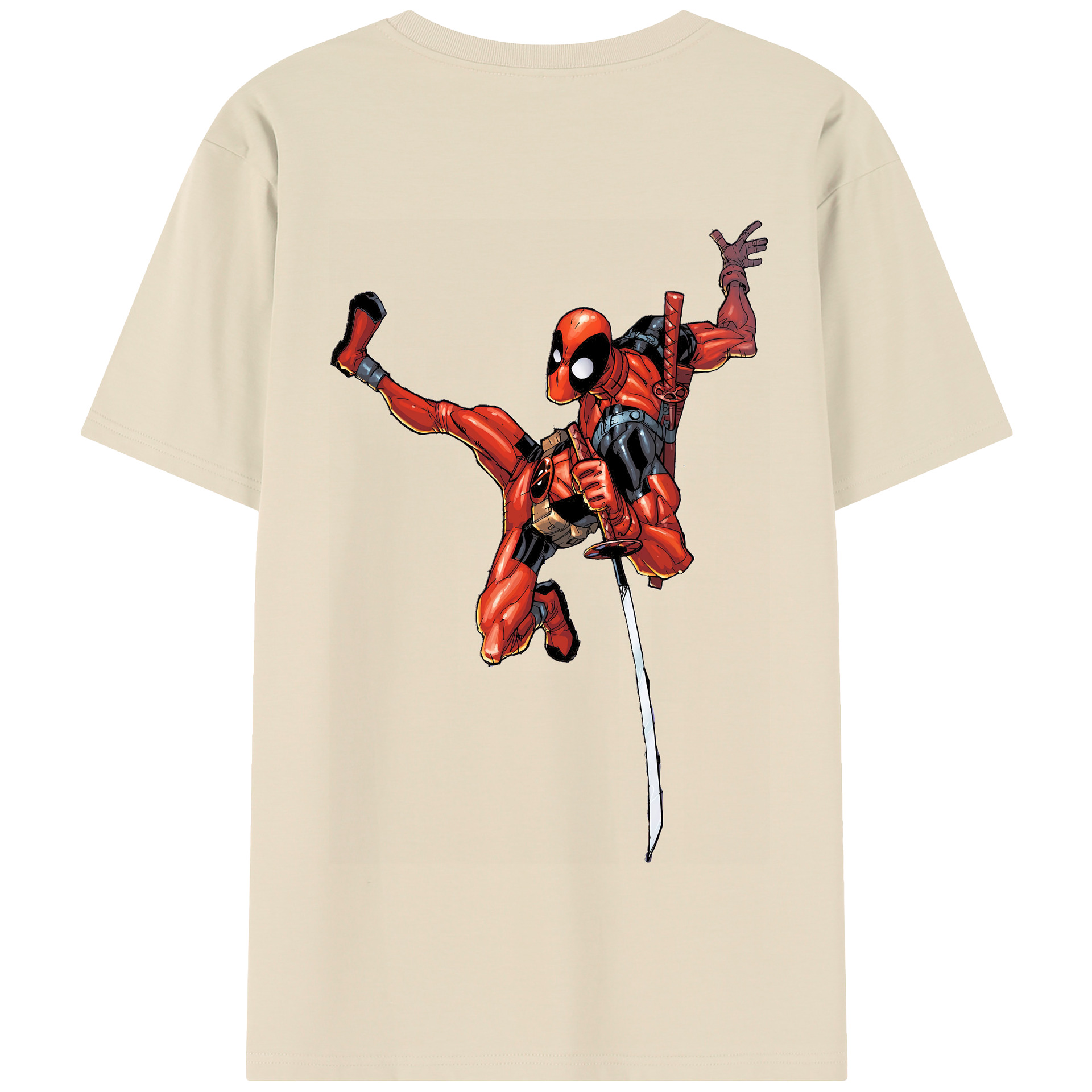 （画像用） Deadpool デッドプール 綿100％半袖Tシャツ（背面プリント）