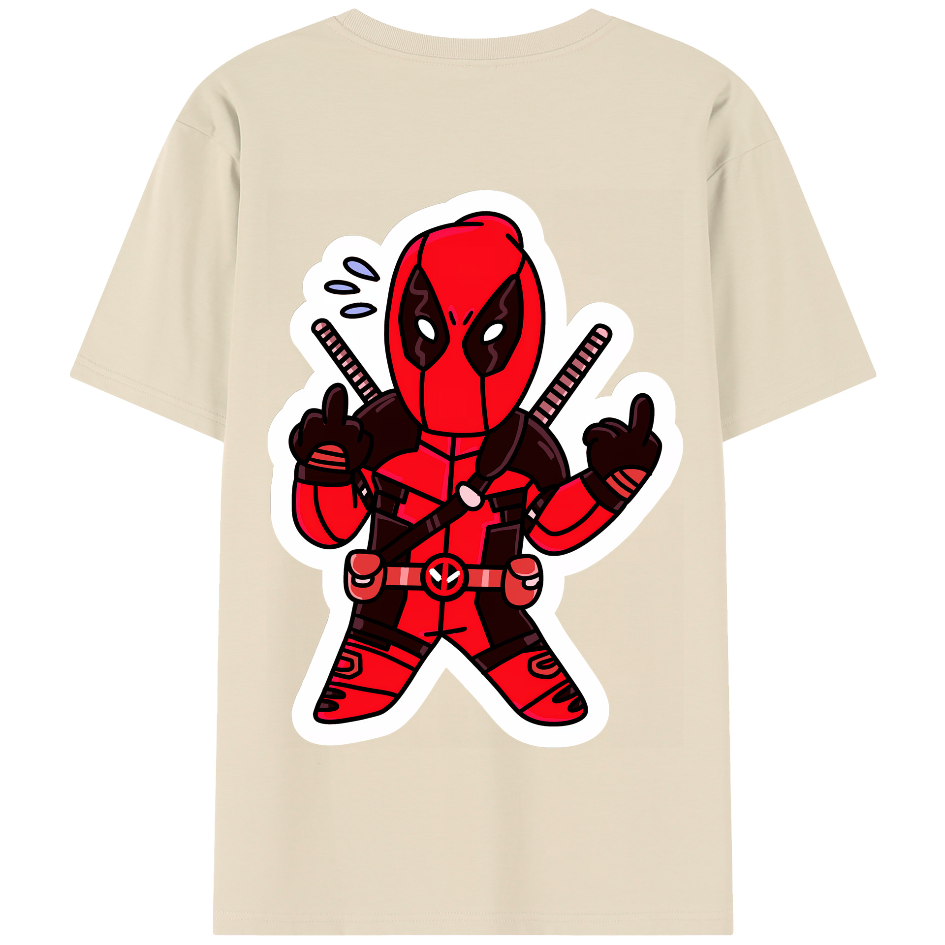 （画像用） Deadpool デッドプール 綿100％半袖Tシャツ（背面プリント）