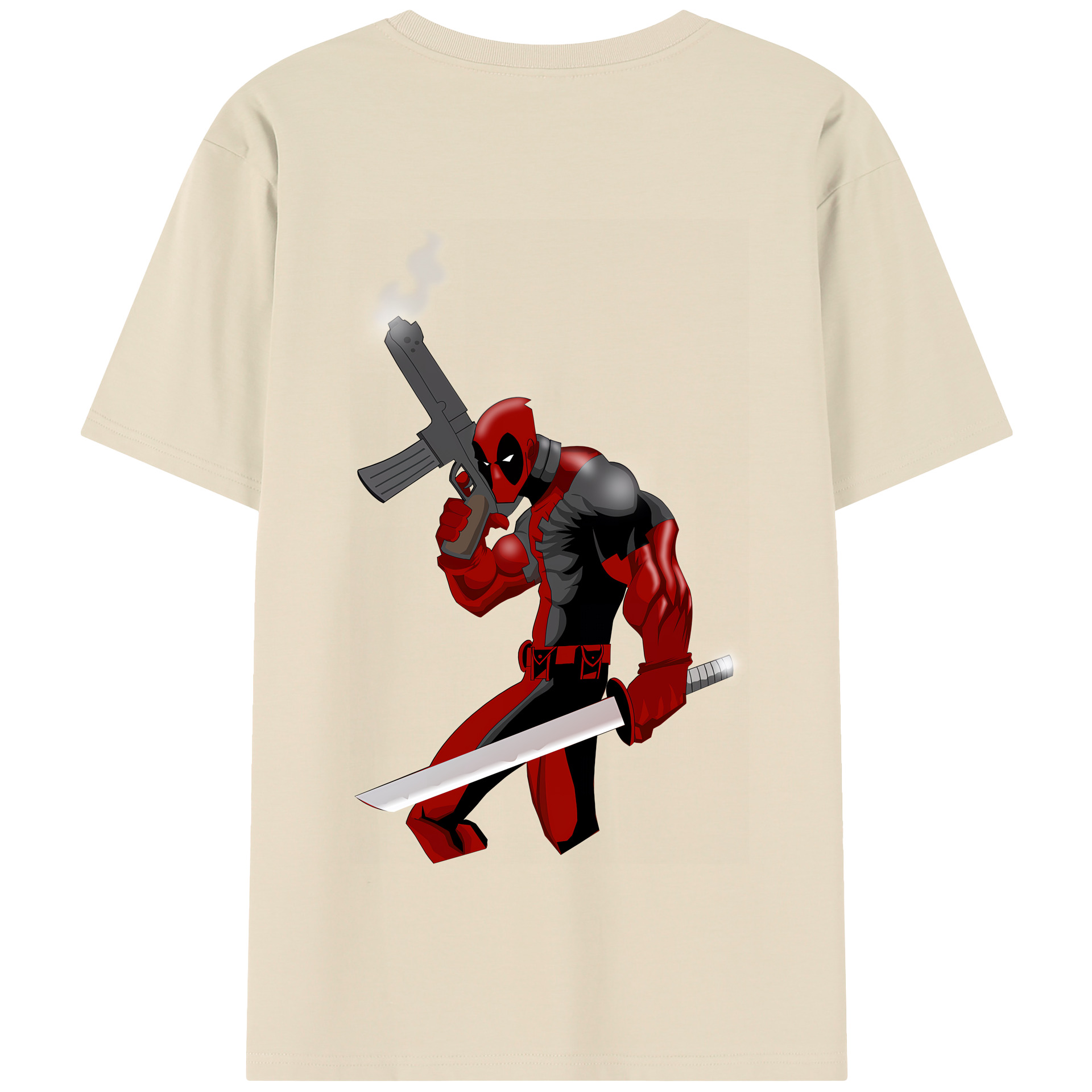 （画像用） Deadpool デッドプール 綿100％半袖Tシャツ（背面プリント）