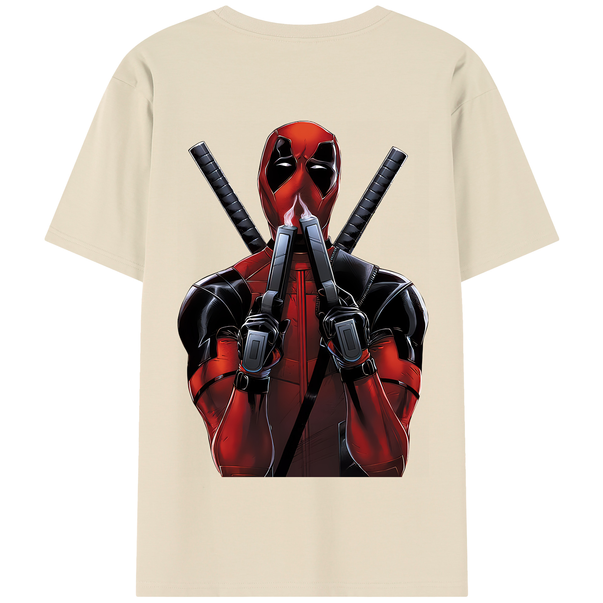（画像用） Deadpool デッドプール 綿100％半袖Tシャツ（背面プリント）