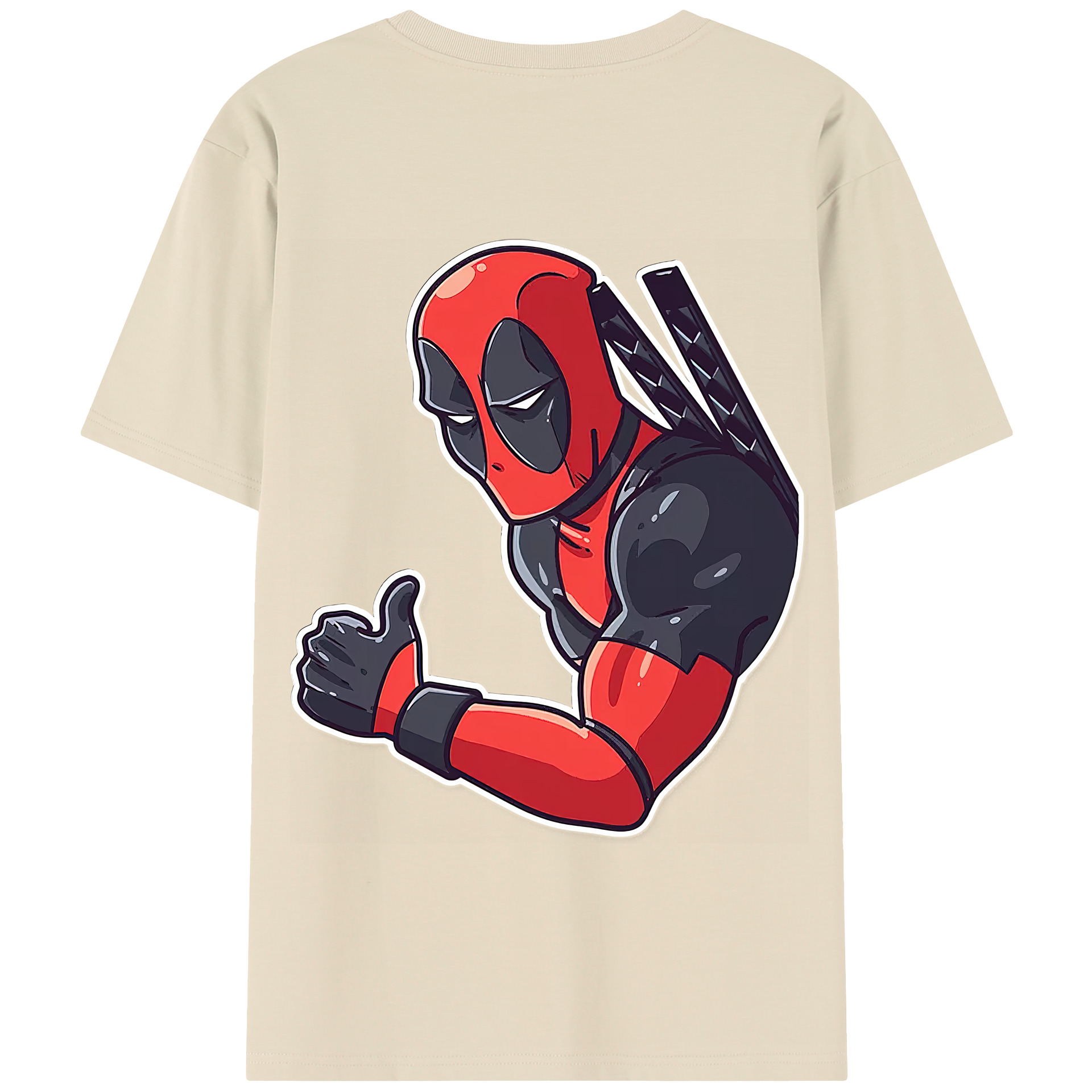 （画像用） Deadpool デッドプール 綿100％半袖Tシャツ（背面プリント）