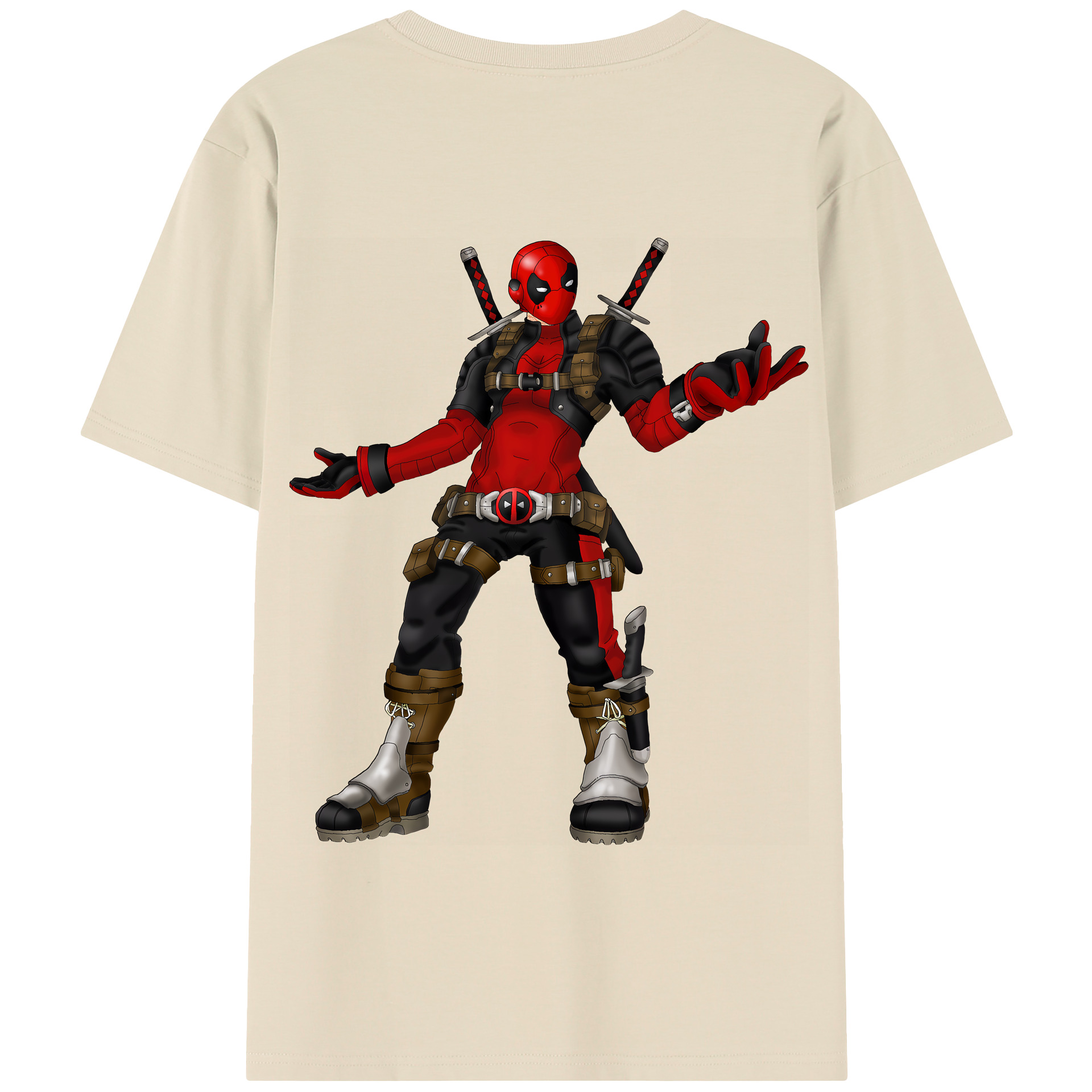 （画像用） Deadpool デッドプール 綿100％半袖Tシャツ（背面プリント）