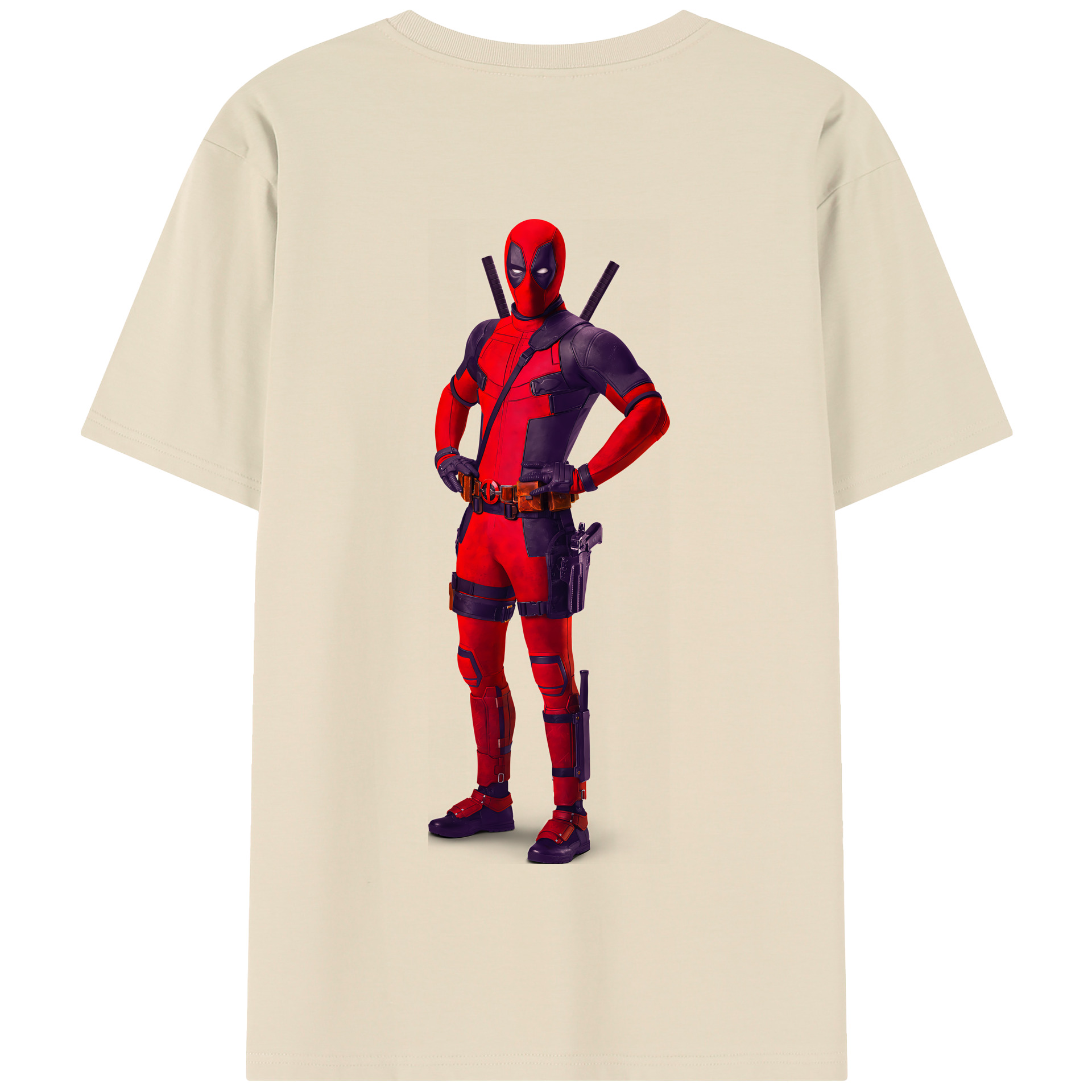 （画像用） Deadpool デッドプール 綿100％半袖Tシャツ（背面プリント）