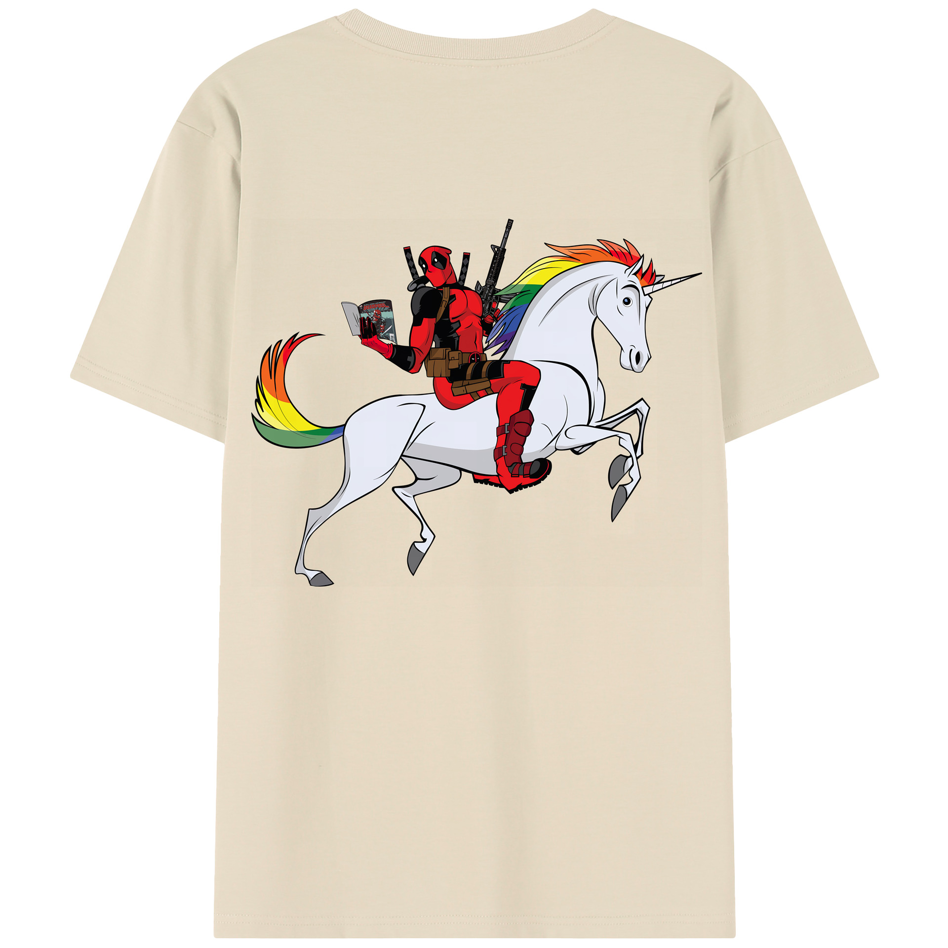 （画像用） Deadpool デッドプール 綿100％半袖Tシャツ（背面プリント）
