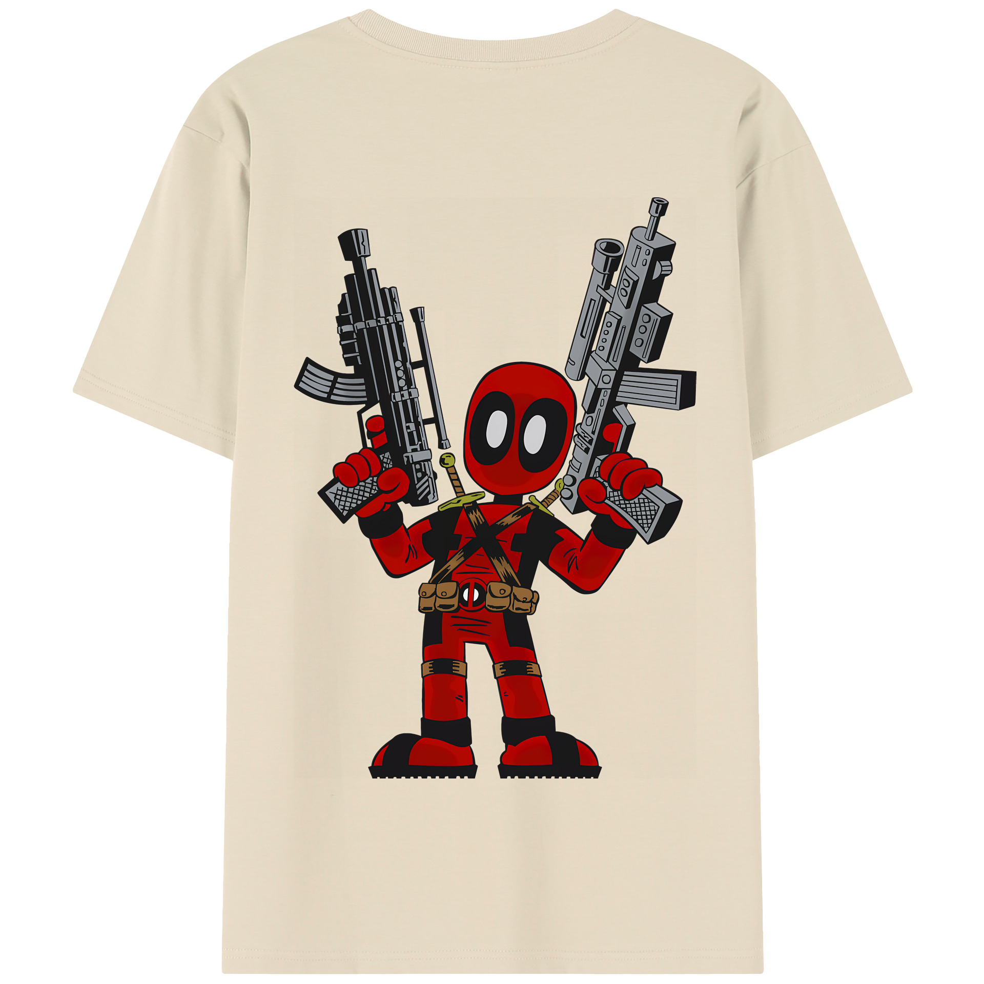 （画像用） Deadpool デッドプール 綿100％半袖Tシャツ（背面プリント）