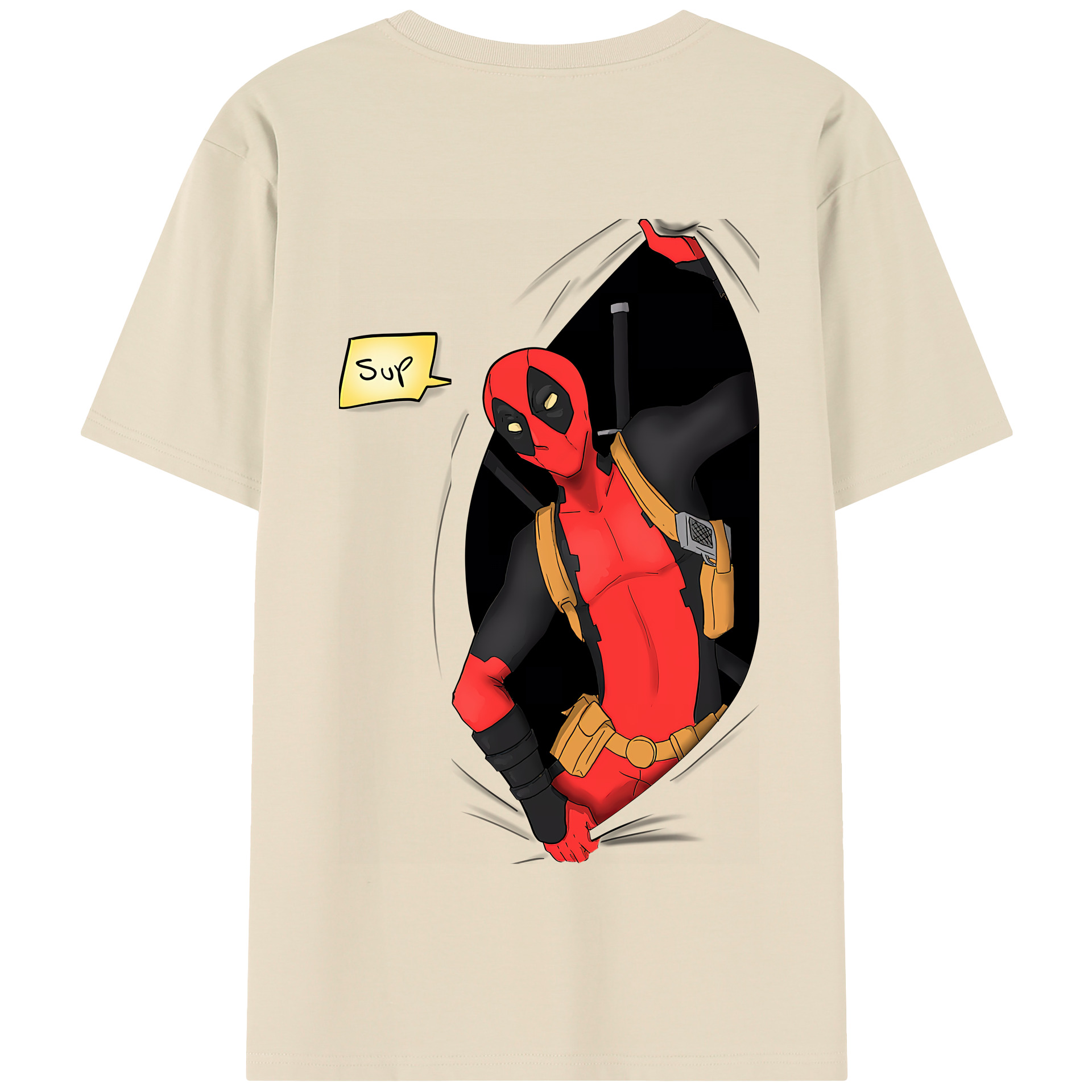 （画像用） Deadpool デッドプール 綿100％半袖Tシャツ（背面プリント）