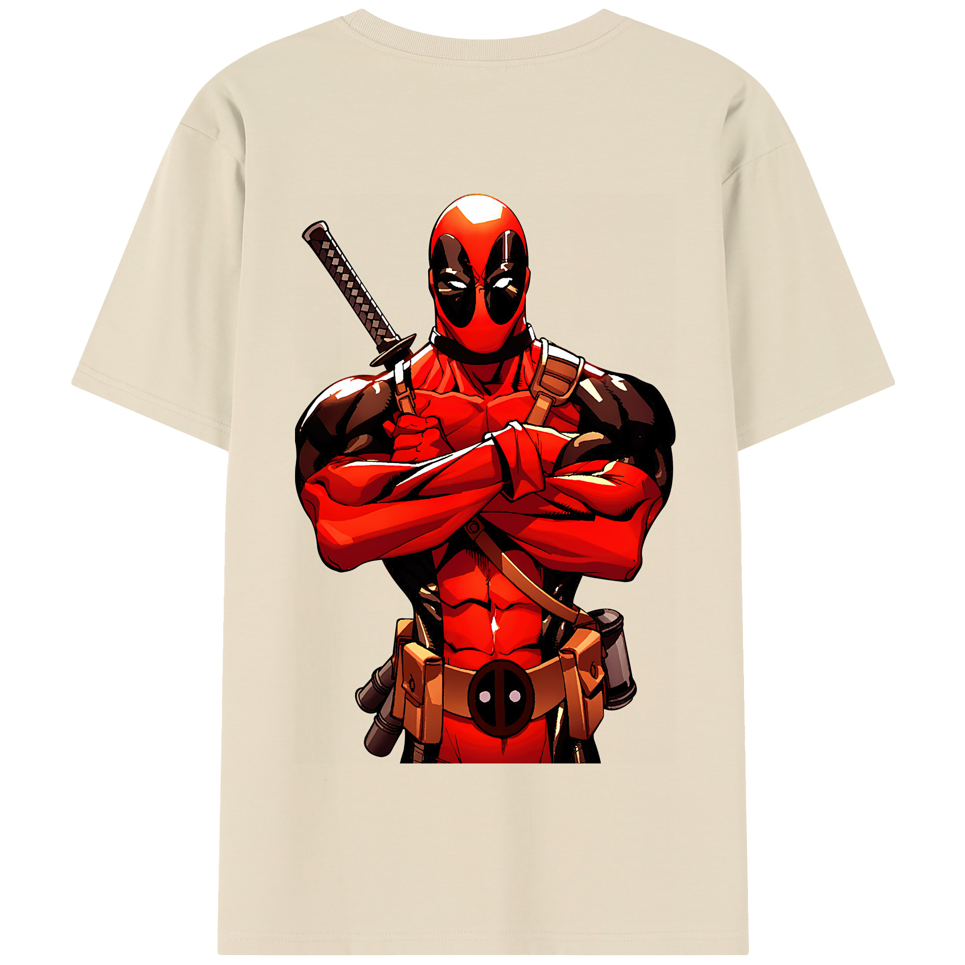 （画像用） Deadpool デッドプール 綿100％半袖Tシャツ（背面プリント）