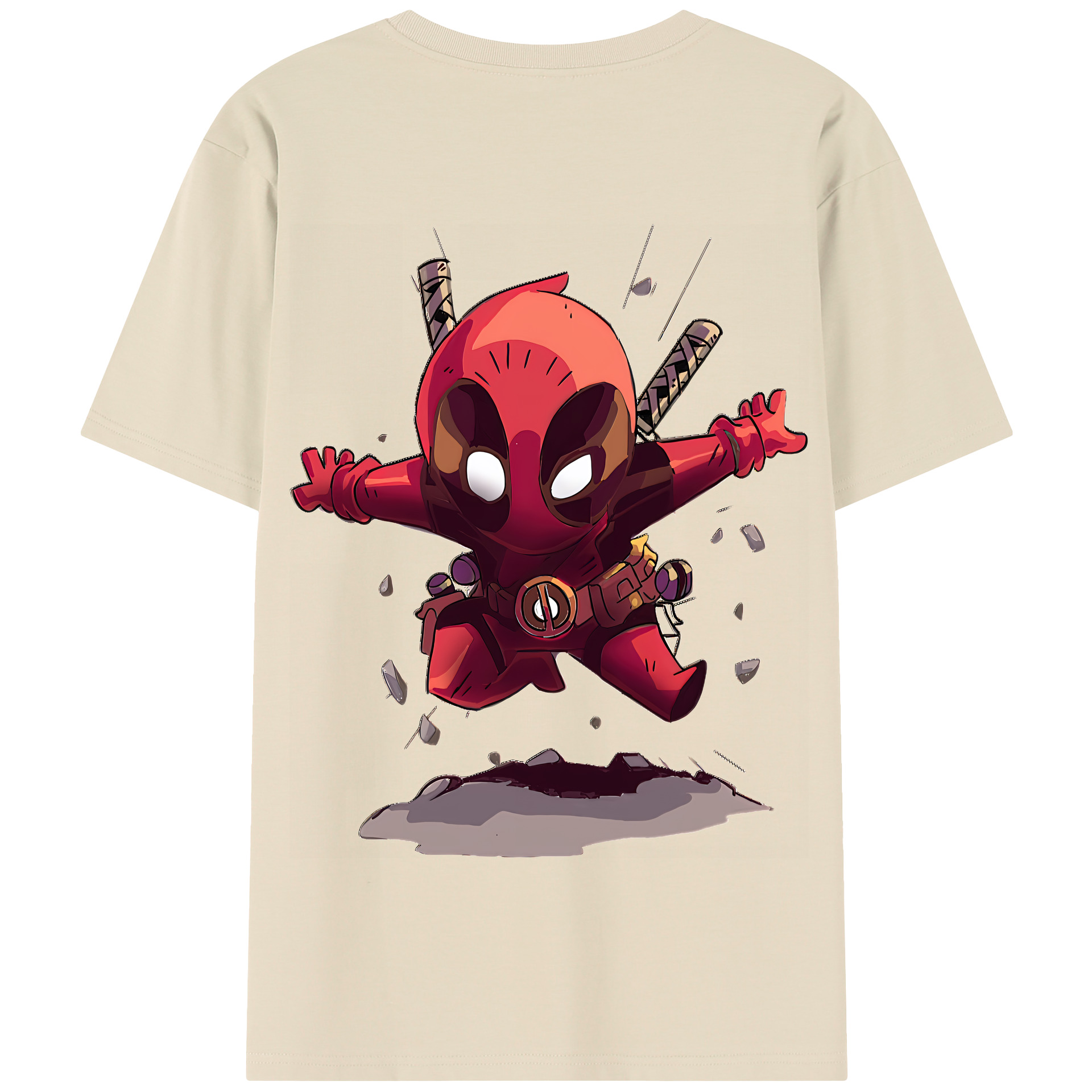 （画像用） Deadpool デッドプール 綿100％半袖Tシャツ（背面プリント）