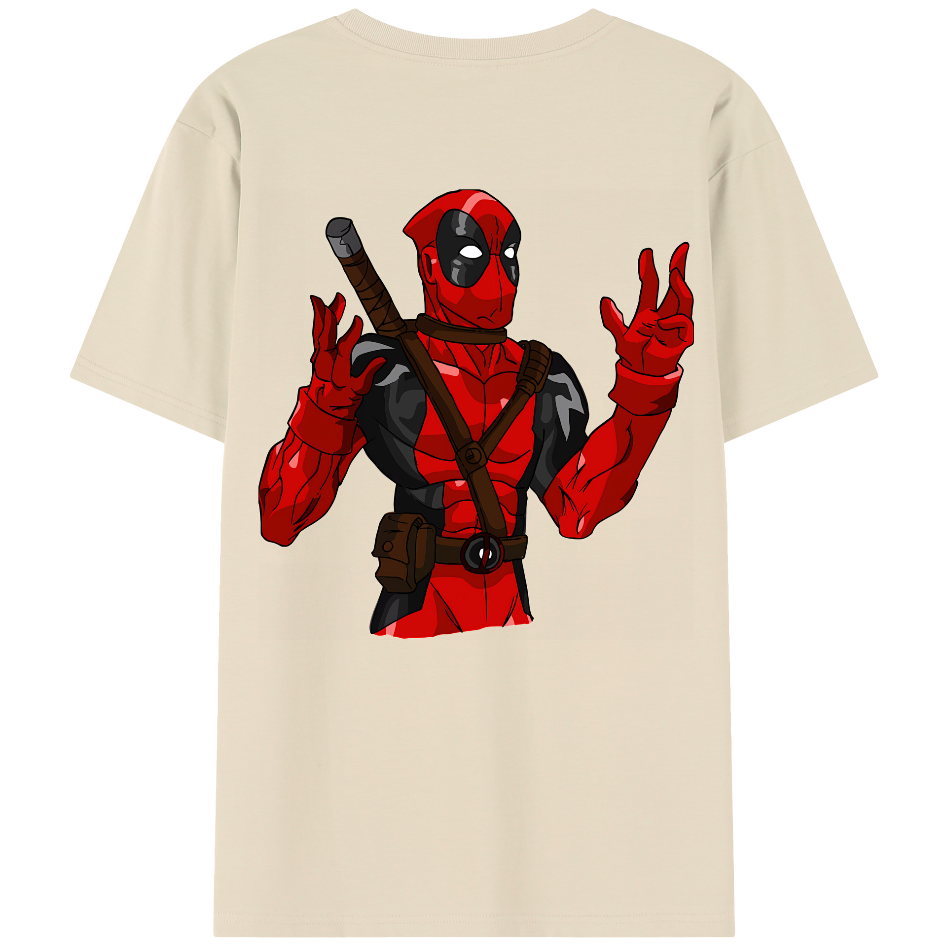 （画像用） Deadpool デッドプール 綿100％半袖Tシャツ（背面プリント）