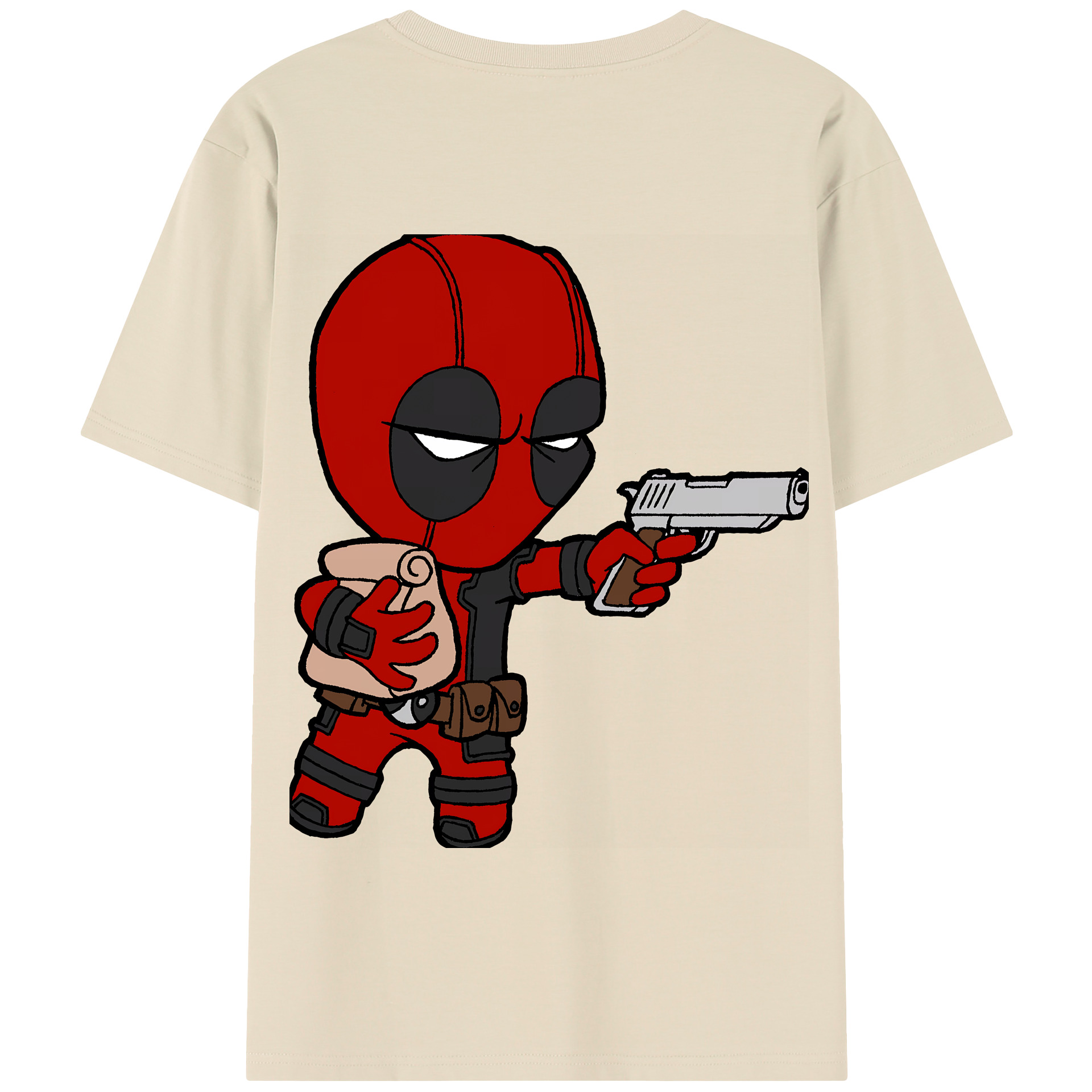 （画像用） Deadpool デッドプール 綿100％半袖Tシャツ（背面プリント）