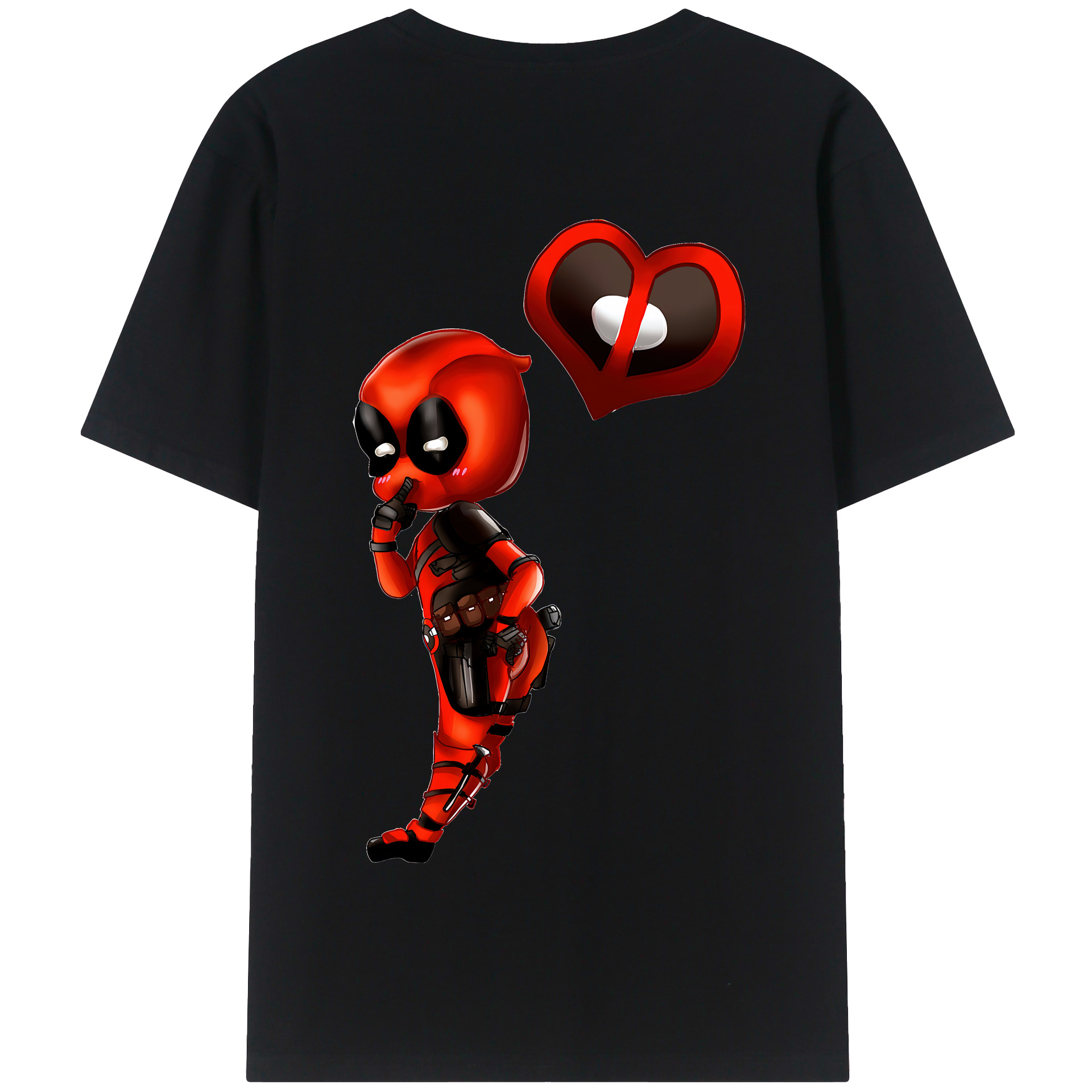 （画像用） Deadpool デッドプール 綿100％半袖Tシャツ（背面プリント）