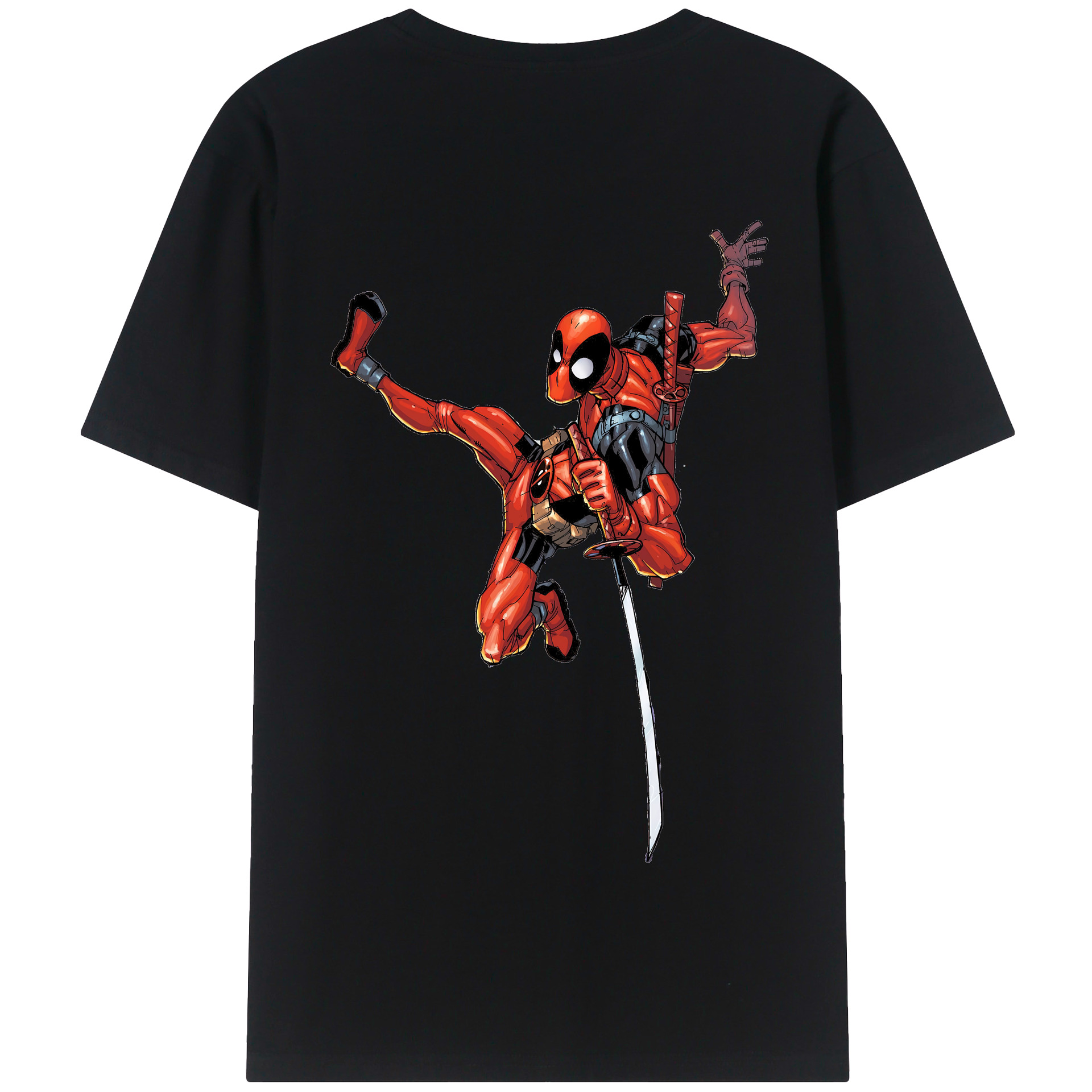 （画像用） Deadpool デッドプール 綿100％半袖Tシャツ（背面プリント）