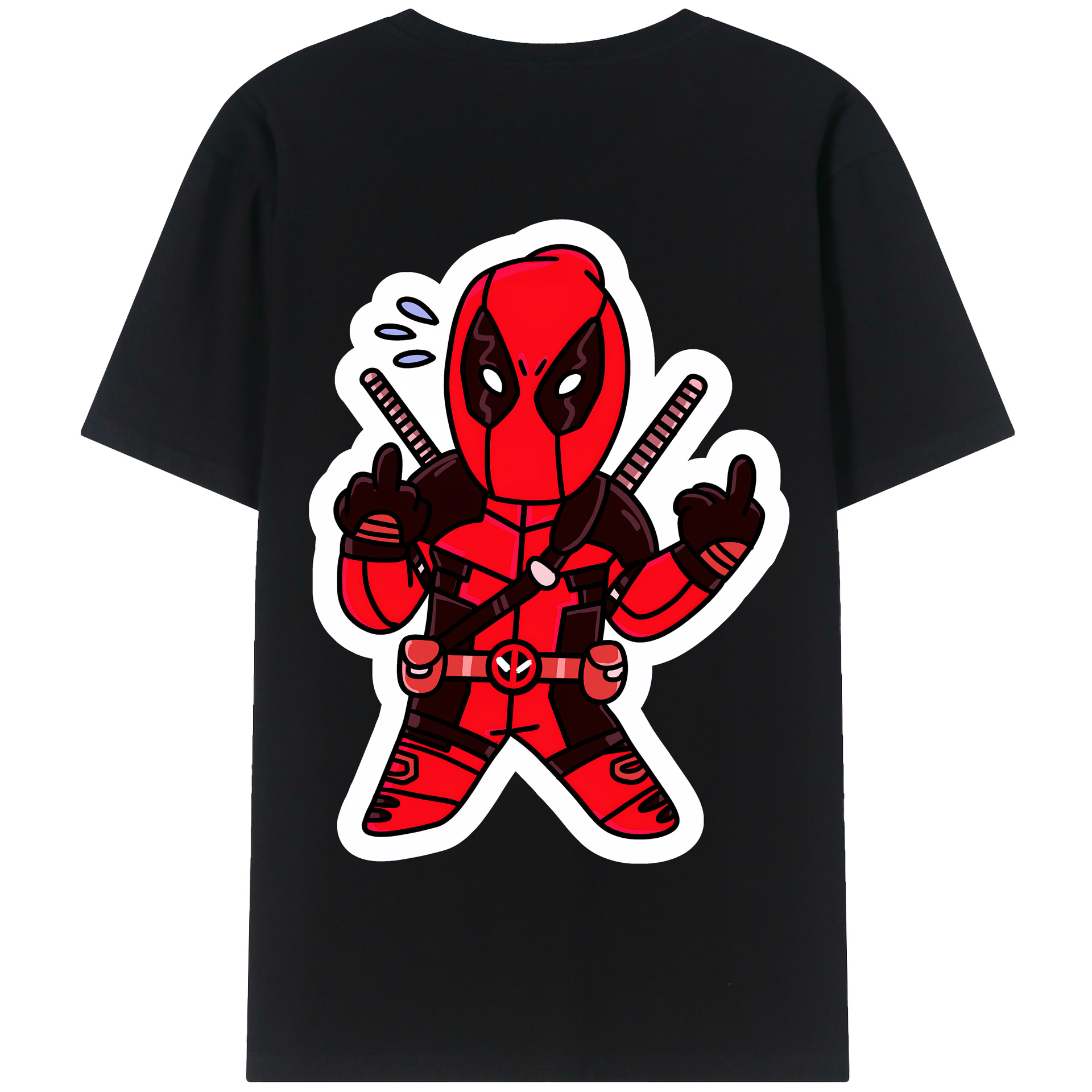 （画像用） Deadpool デッドプール 綿100％半袖Tシャツ（背面プリント）