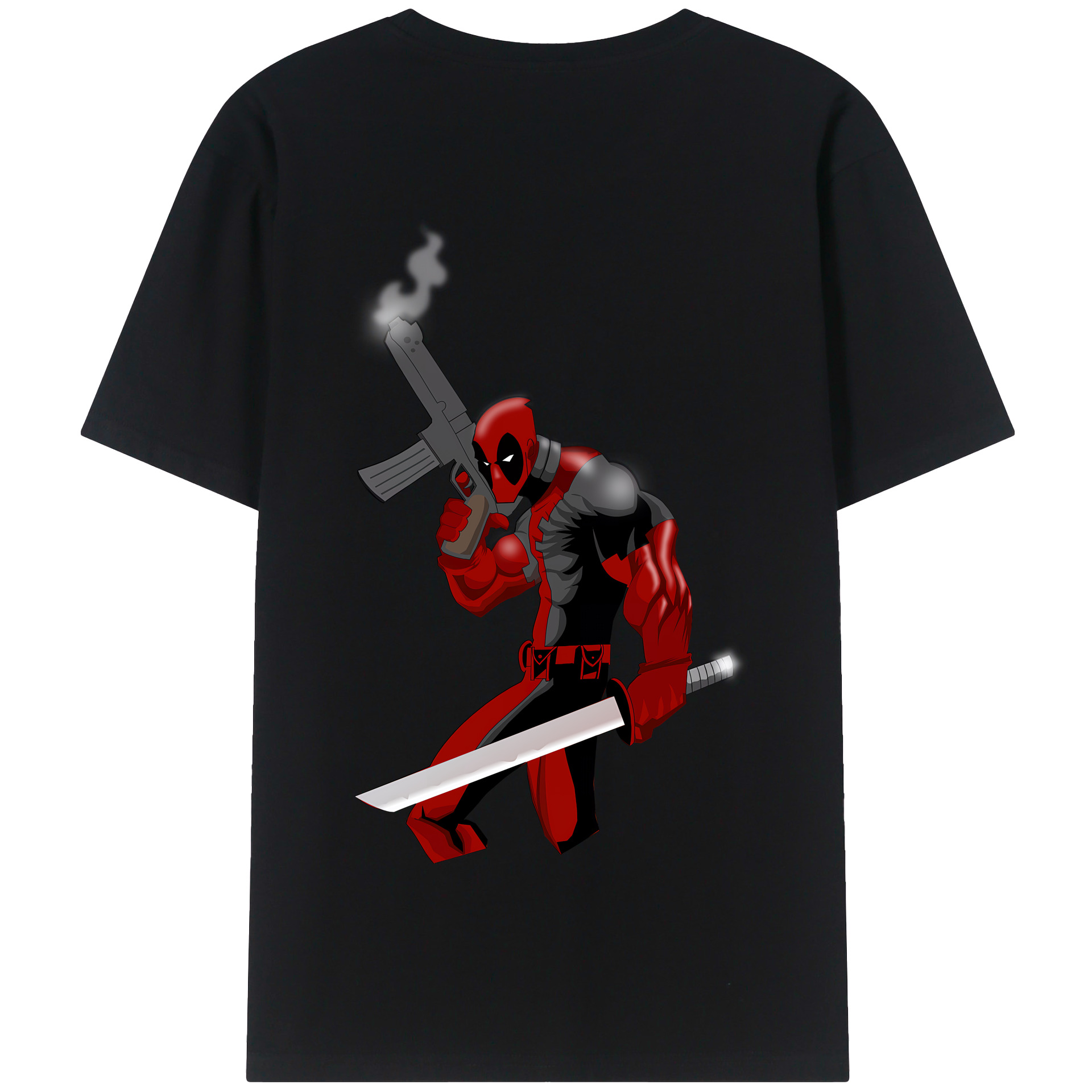 （画像用） Deadpool デッドプール 綿100％半袖Tシャツ（背面プリント）