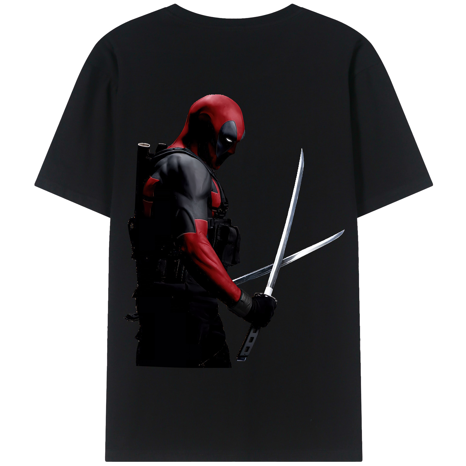 （画像用） Deadpool デッドプール 綿100％半袖Tシャツ（背面プリント）