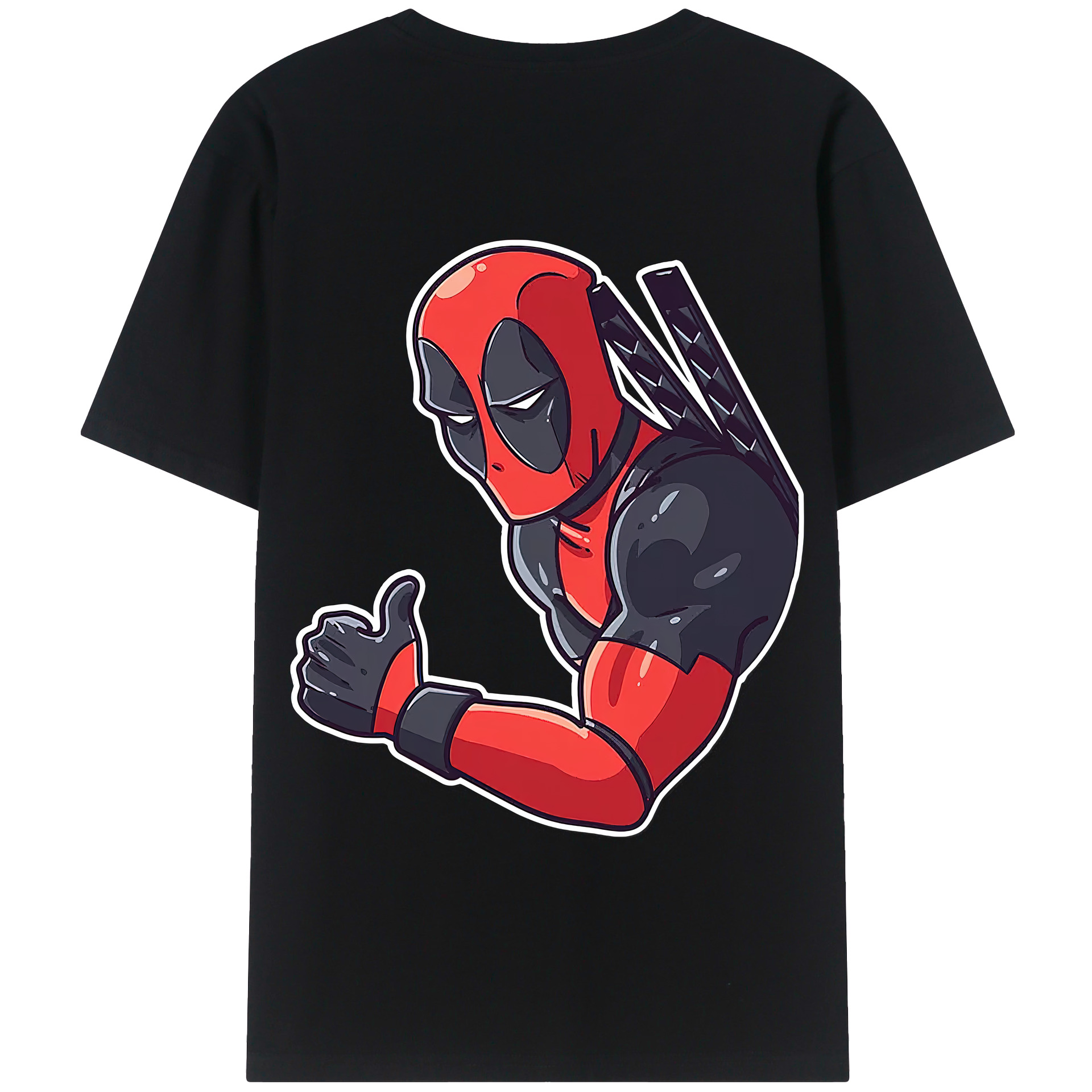 （画像用） Deadpool デッドプール 綿100％半袖Tシャツ（背面プリント）