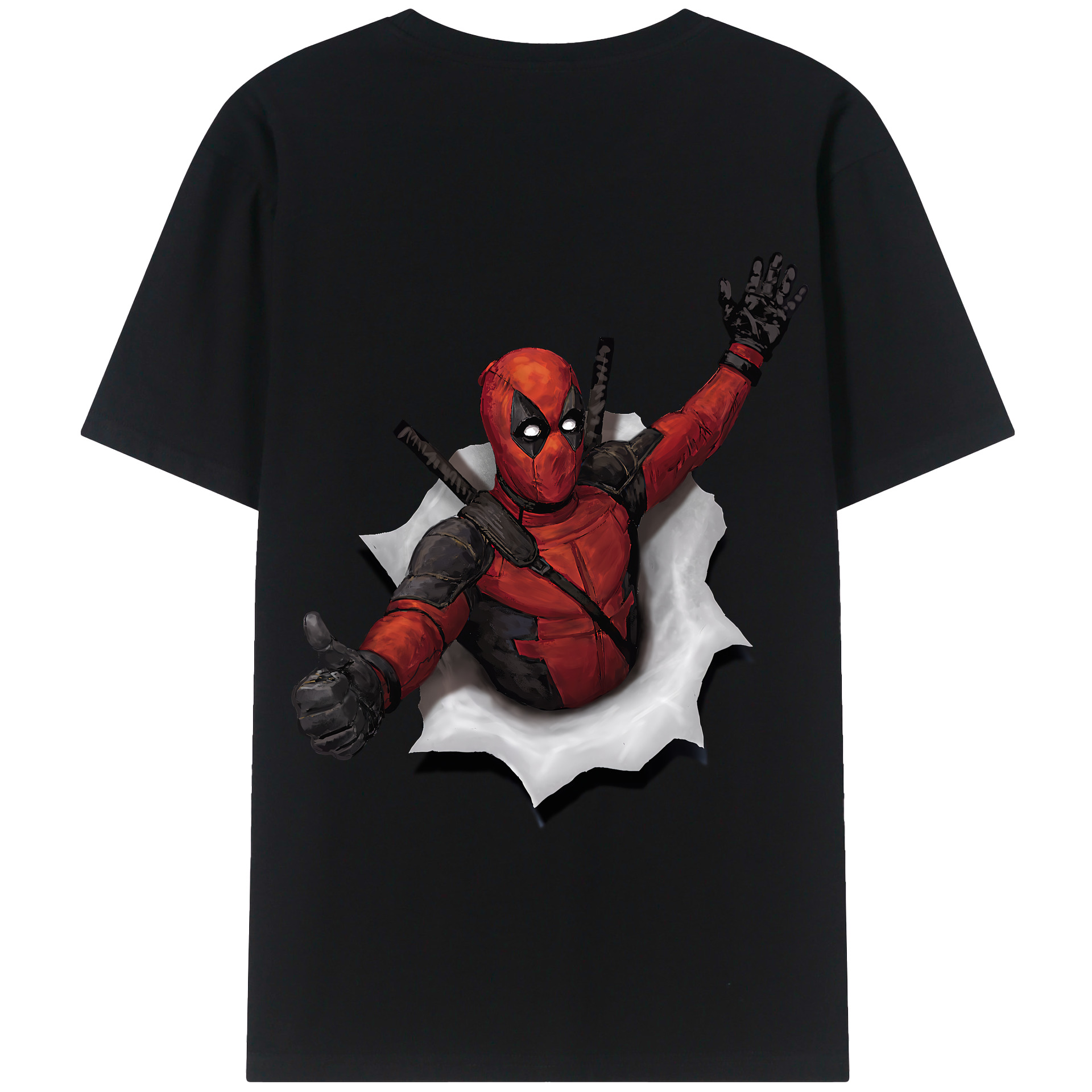 （画像用） Deadpool デッドプール 綿100％半袖Tシャツ（背面プリント）