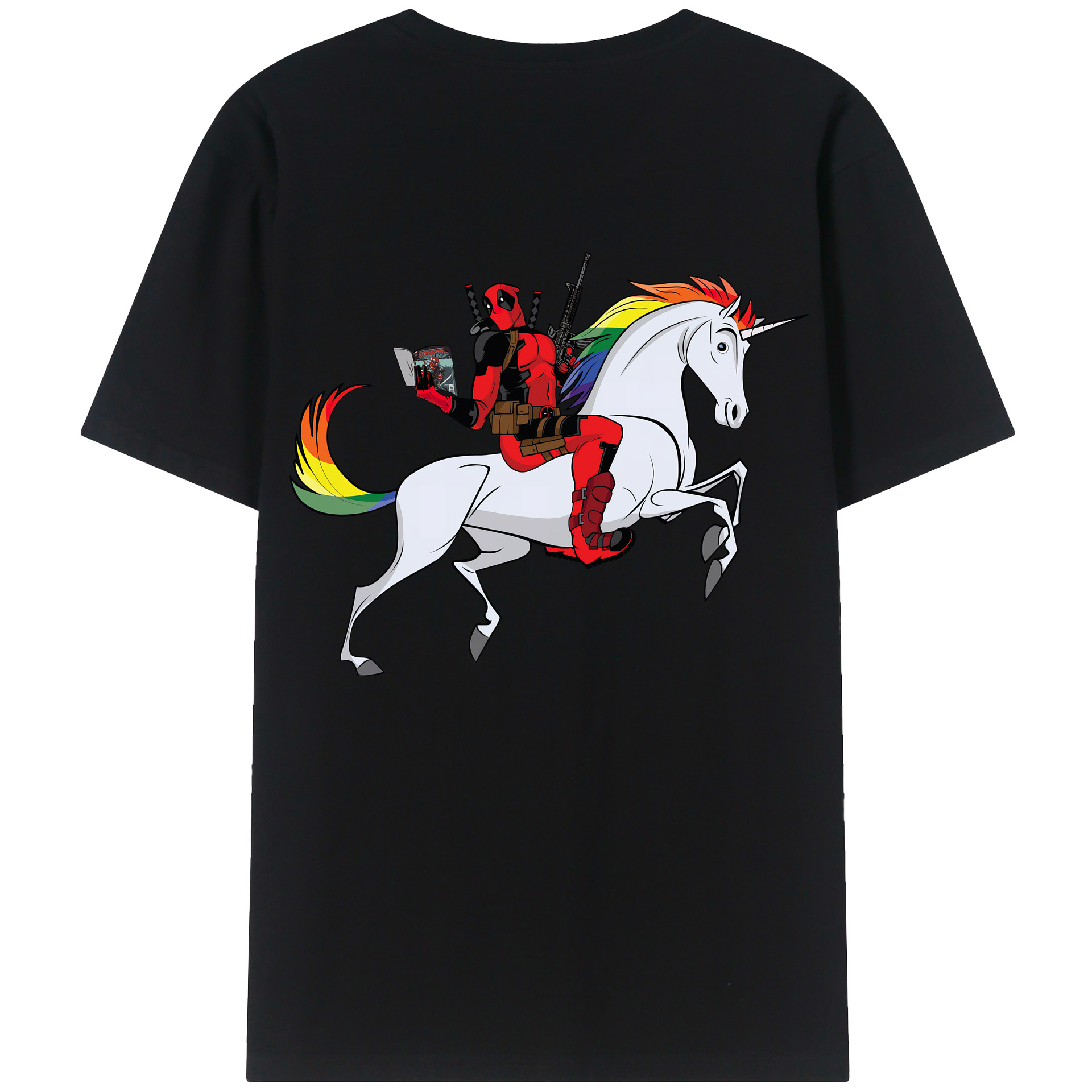 （画像用） Deadpool デッドプール 綿100％半袖Tシャツ（背面プリント）