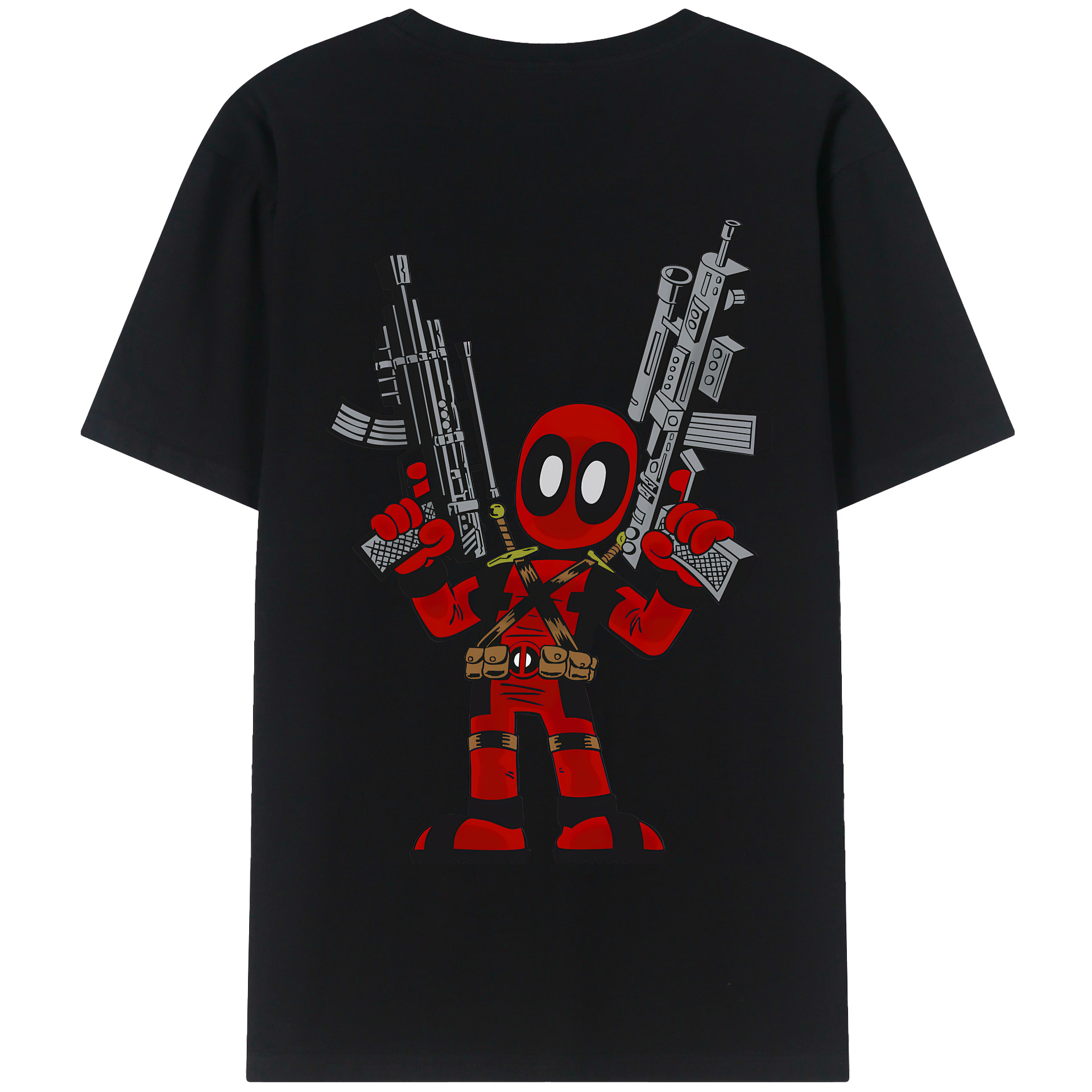 （画像用） Deadpool デッドプール 綿100％半袖Tシャツ（背面プリント）