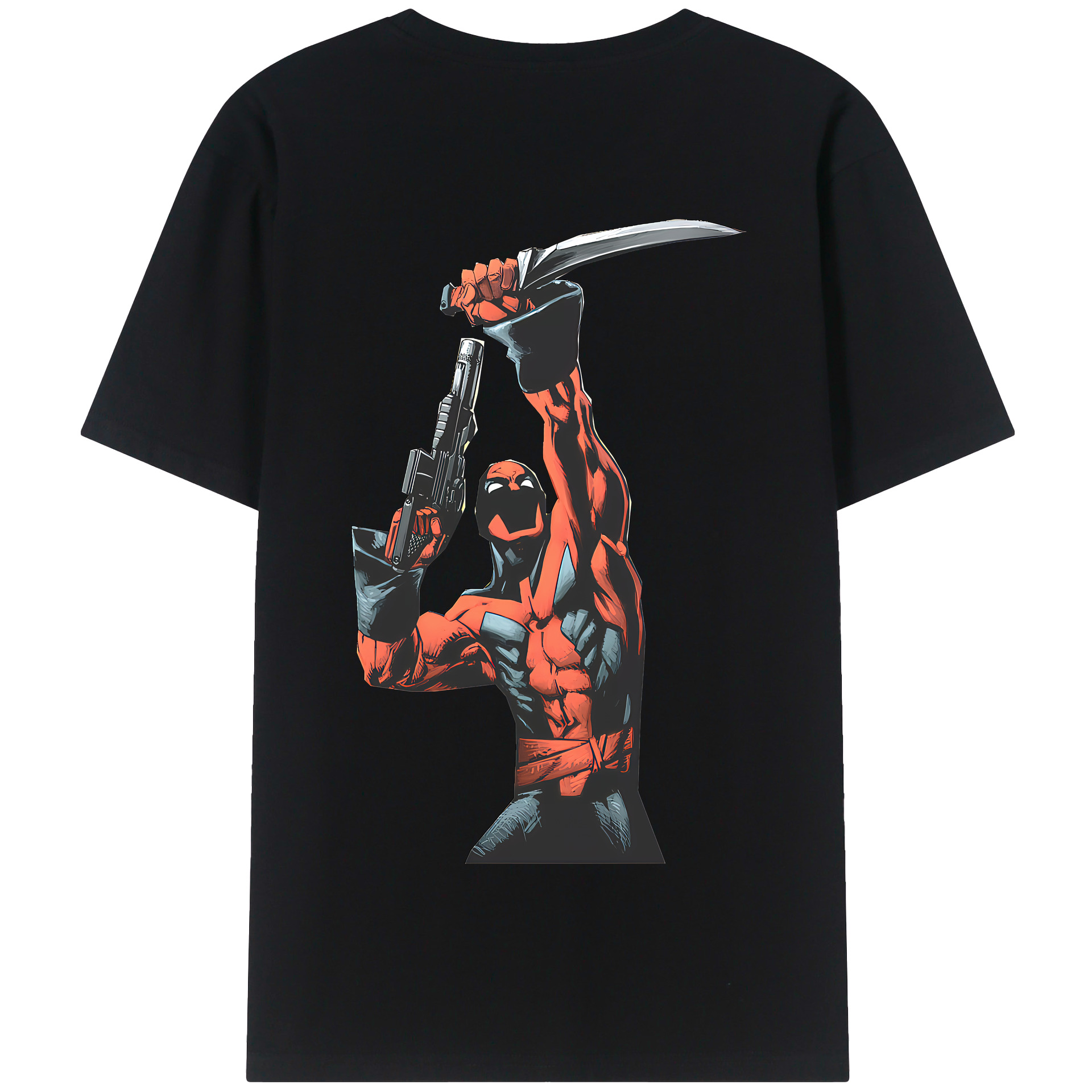 （画像用） Deadpool デッドプール 綿100％半袖Tシャツ（背面プリント）