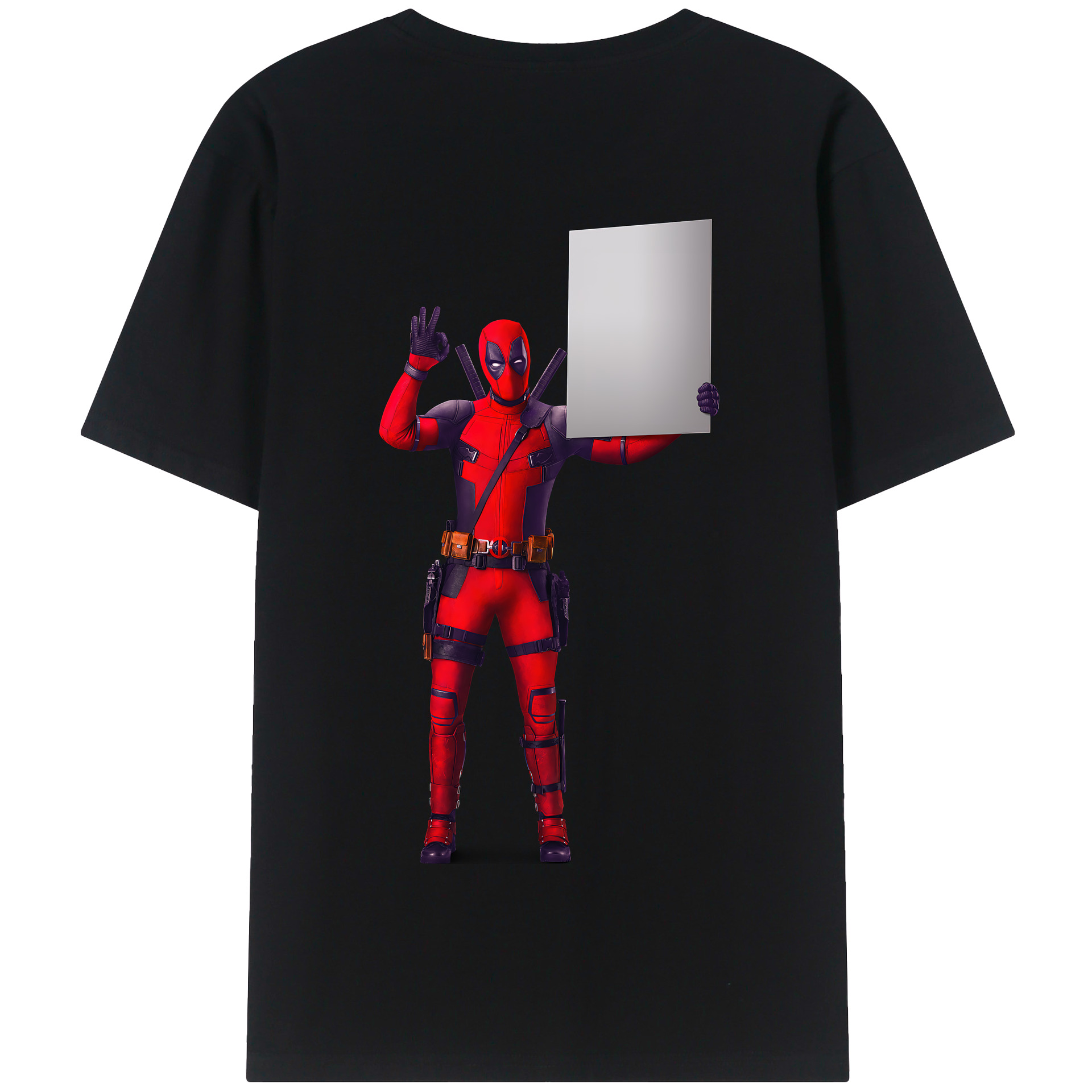 （画像用） Deadpool デッドプール 綿100％半袖Tシャツ（背面プリント）
