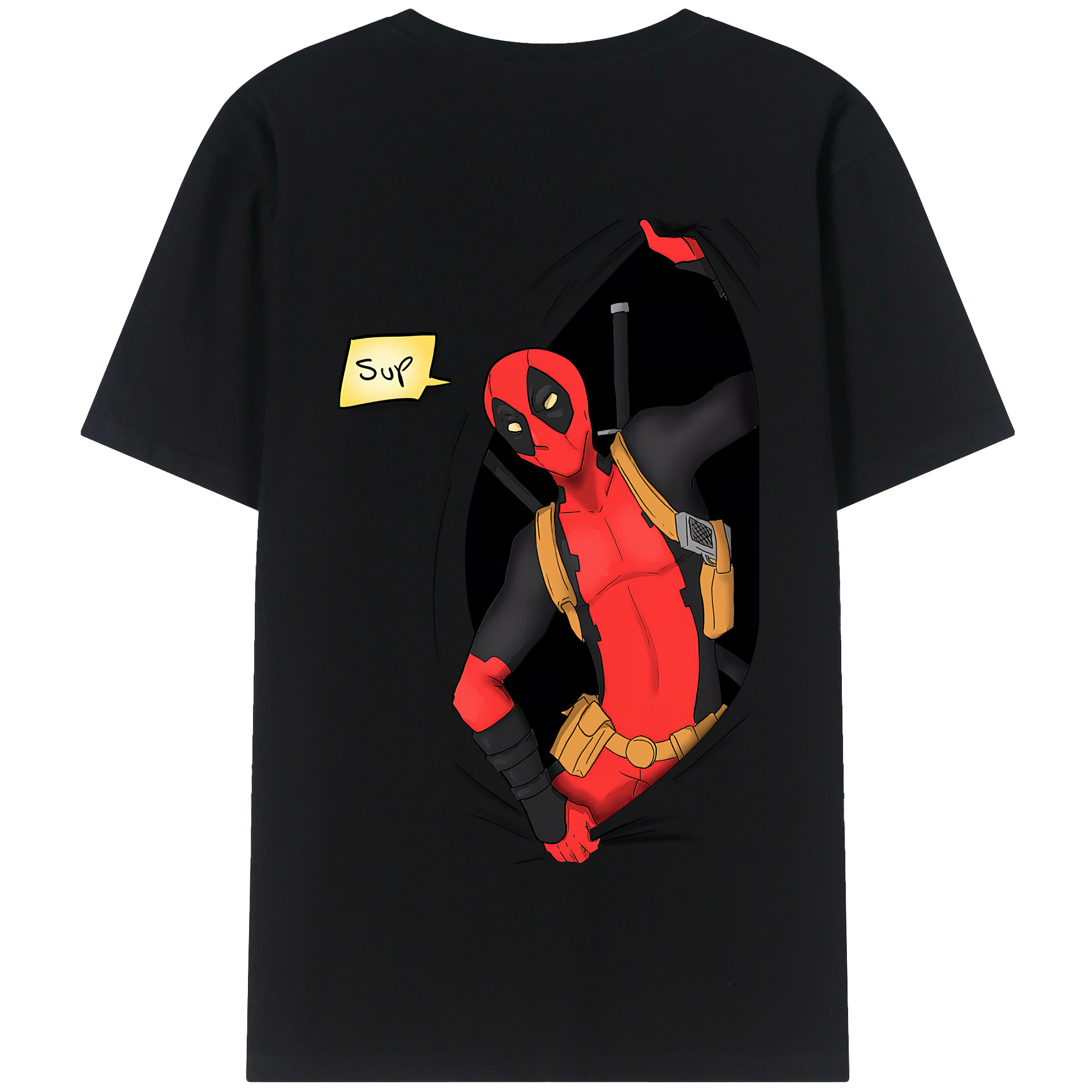 （画像用） Deadpool デッドプール 綿100％半袖Tシャツ（背面プリント）