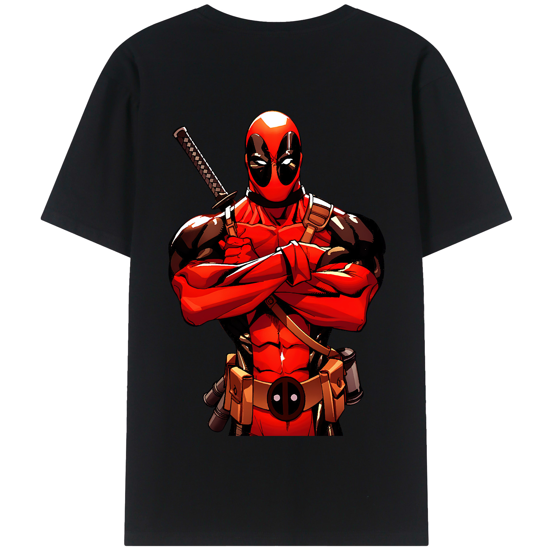（画像用） Deadpool デッドプール 綿100％半袖Tシャツ（背面プリント）