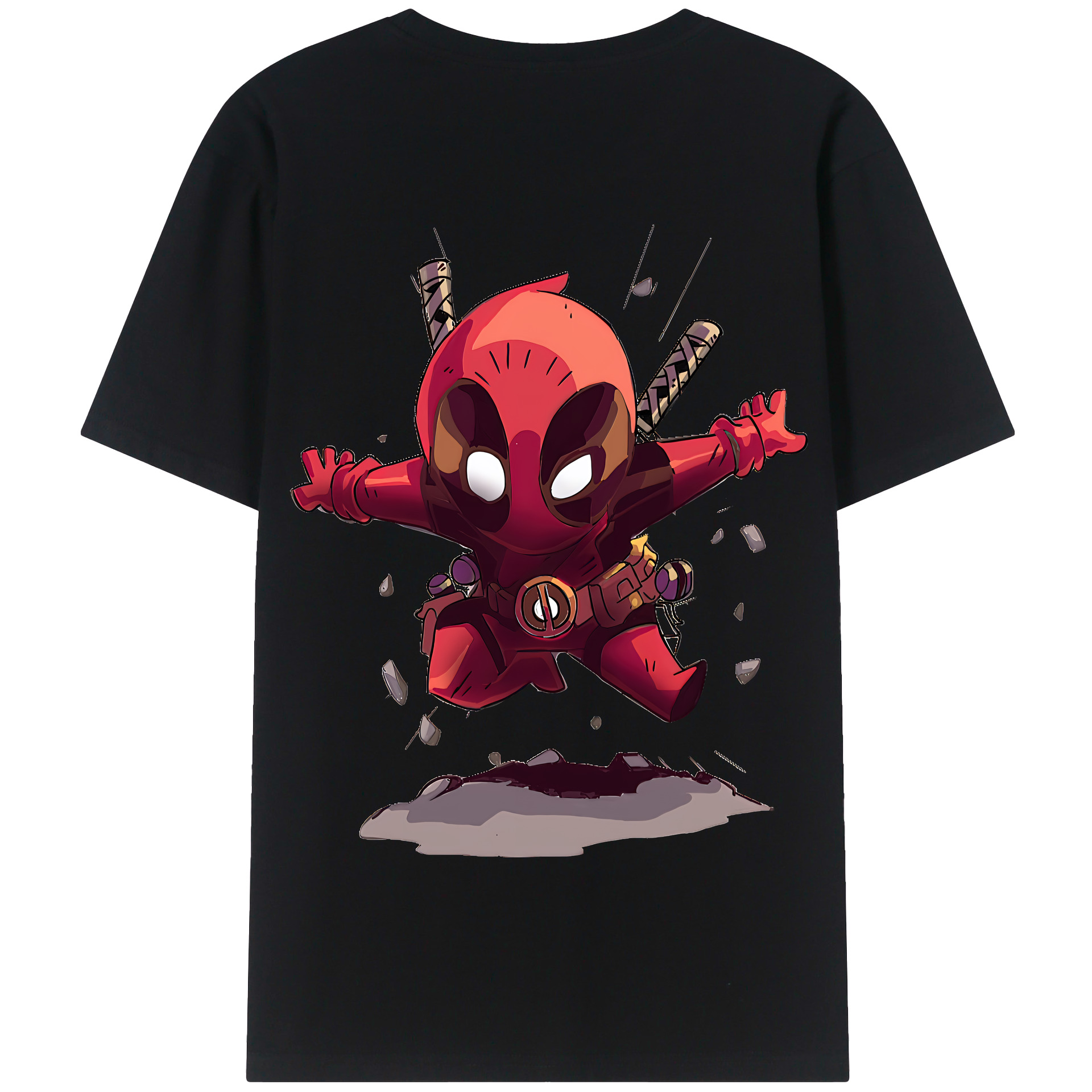 （画像用） Deadpool デッドプール 綿100％半袖Tシャツ（背面プリント）