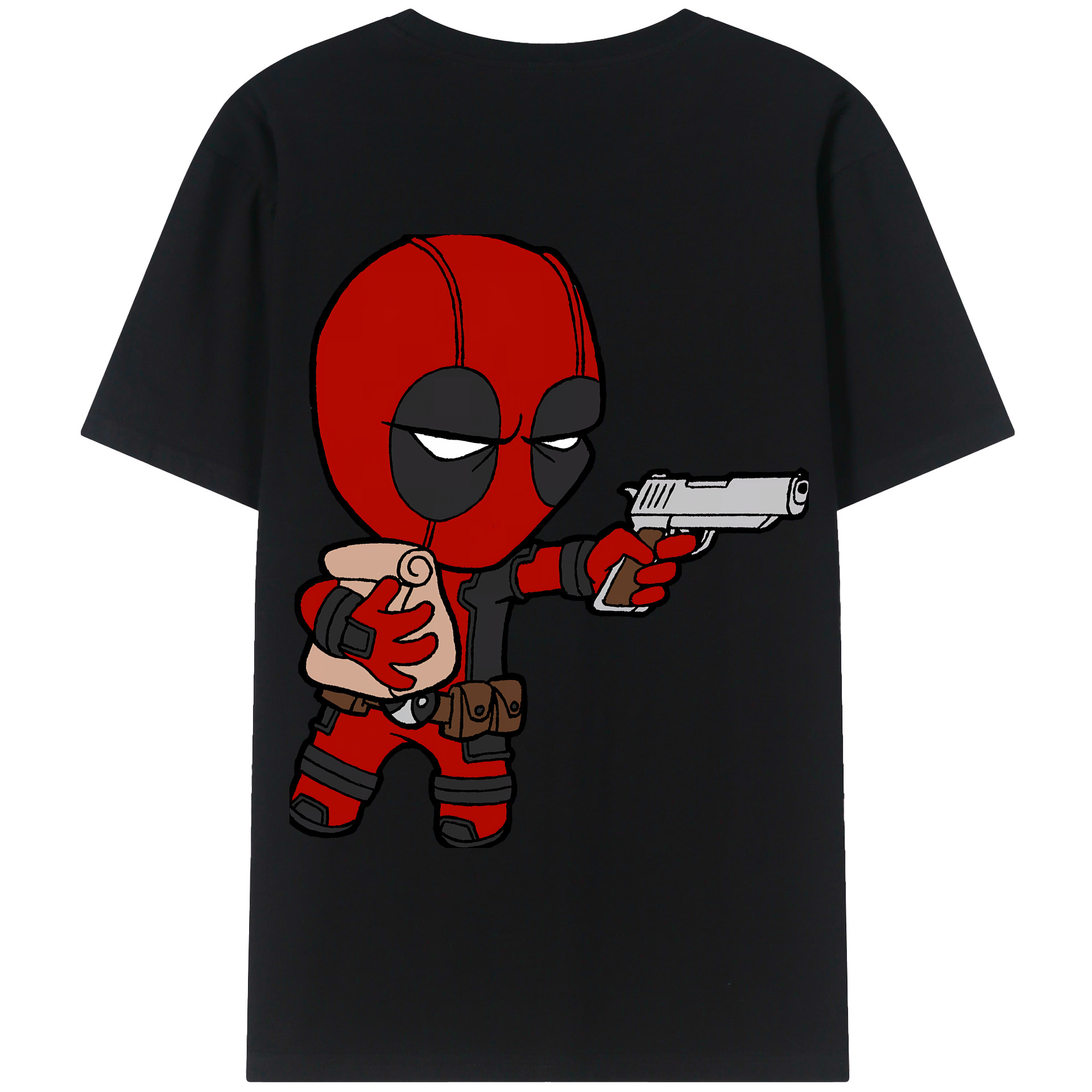 （画像用） Deadpool デッドプール 綿100％半袖Tシャツ（背面プリント）