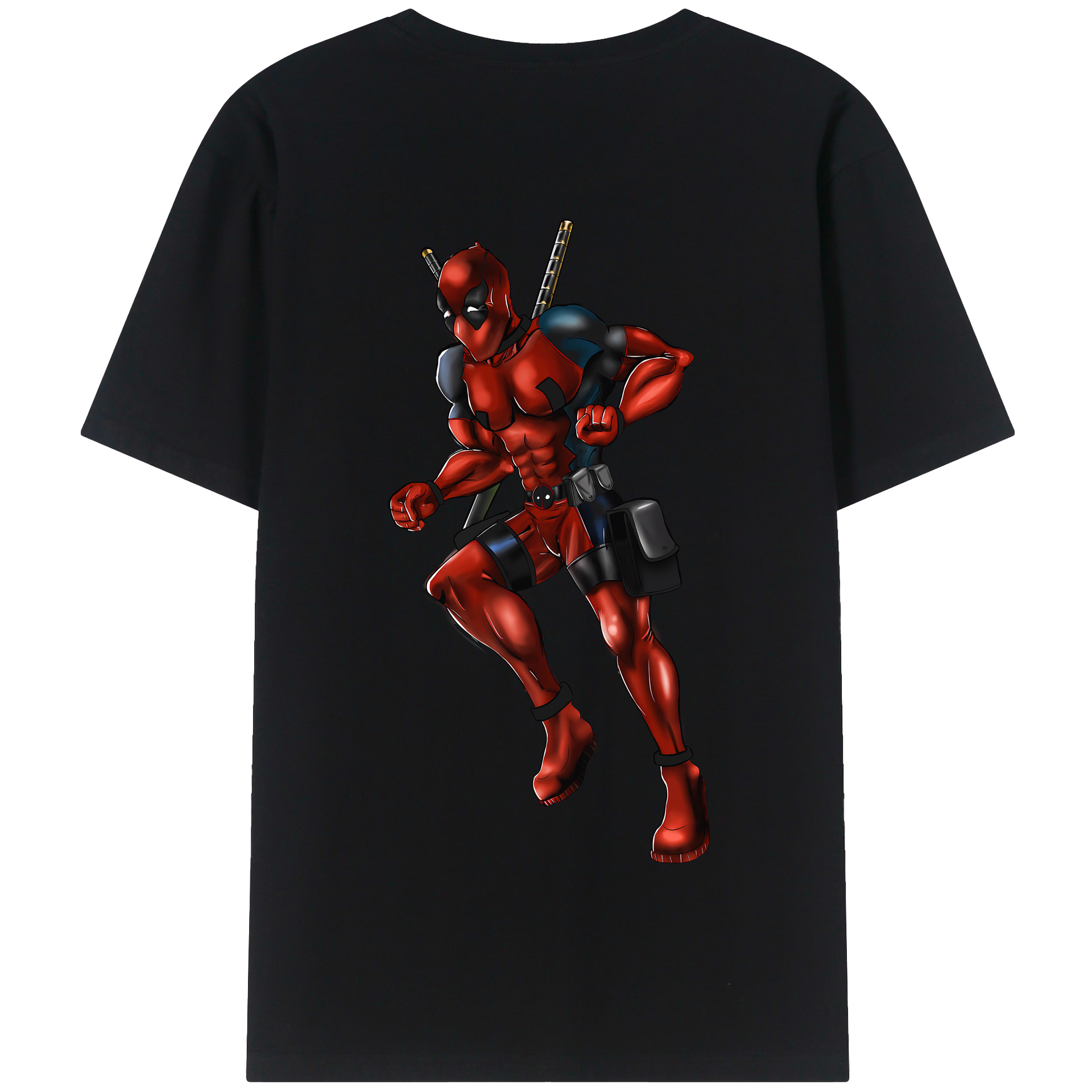 （画像用） Deadpool デッドプール 綿100％半袖Tシャツ（背面プリント）