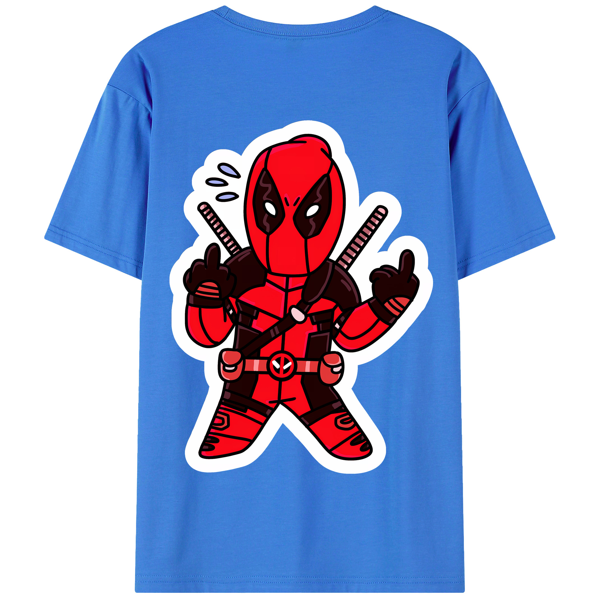 （画像用） Deadpool デッドプール 綿100％半袖Tシャツ（背面プリント）