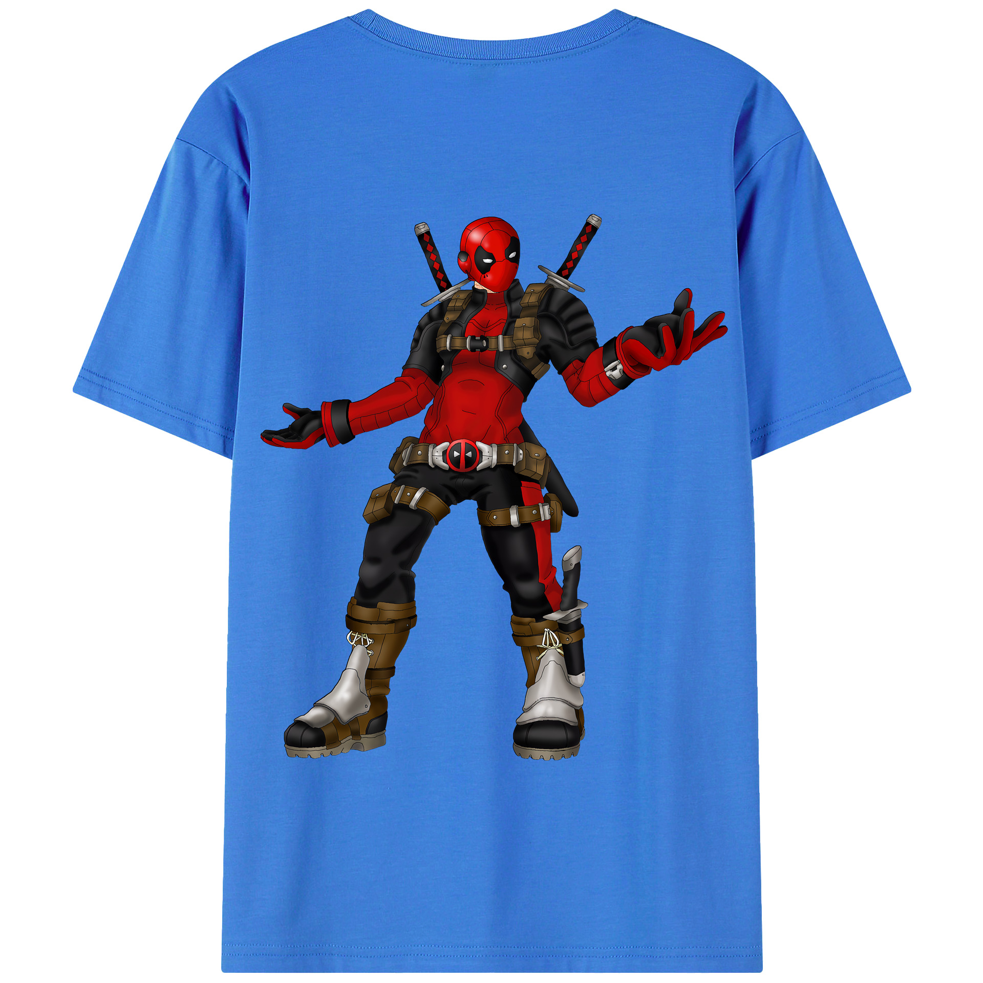 （画像用） Deadpool デッドプール 綿100％半袖Tシャツ（背面プリント）