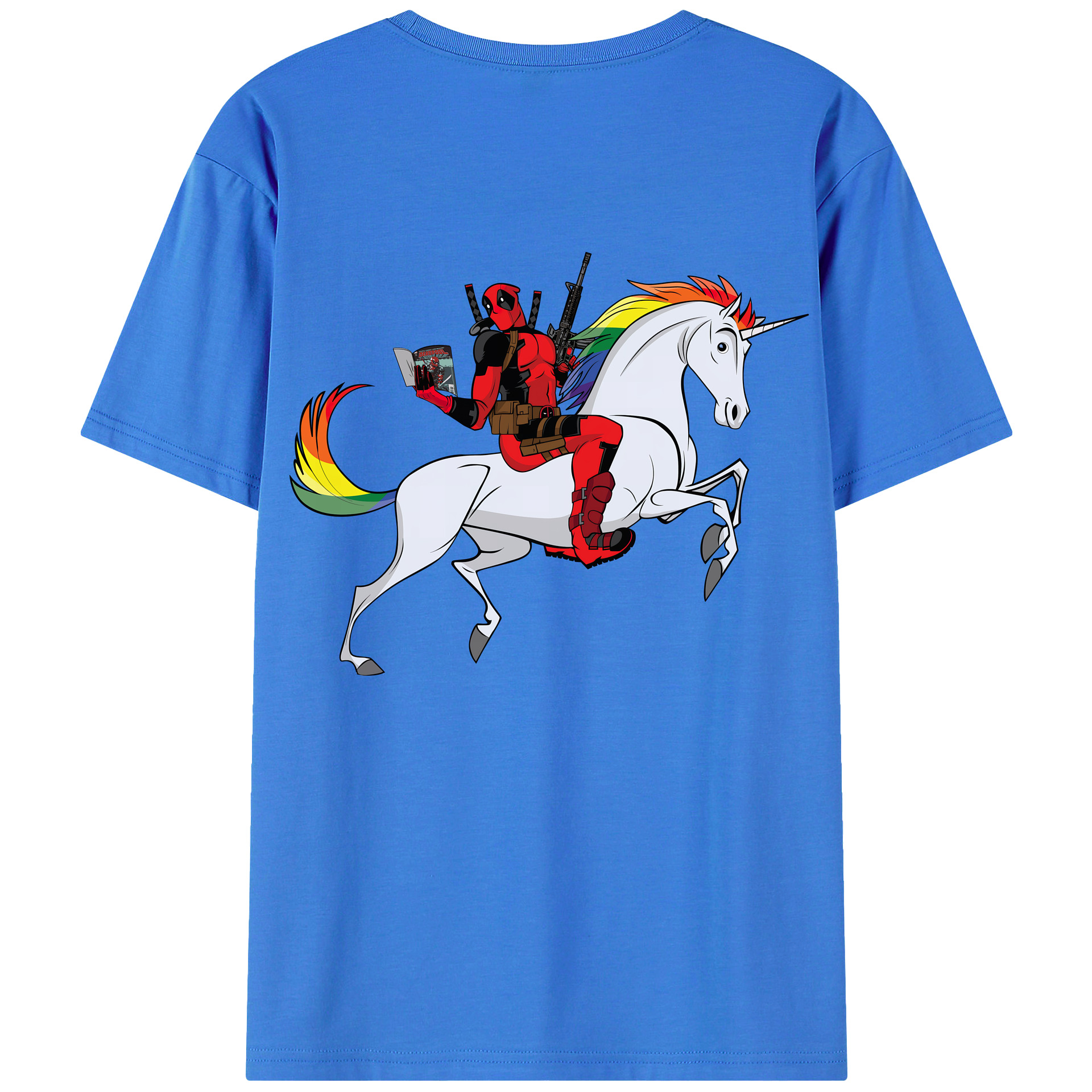 （画像用） Deadpool デッドプール 綿100％半袖Tシャツ（背面プリント）